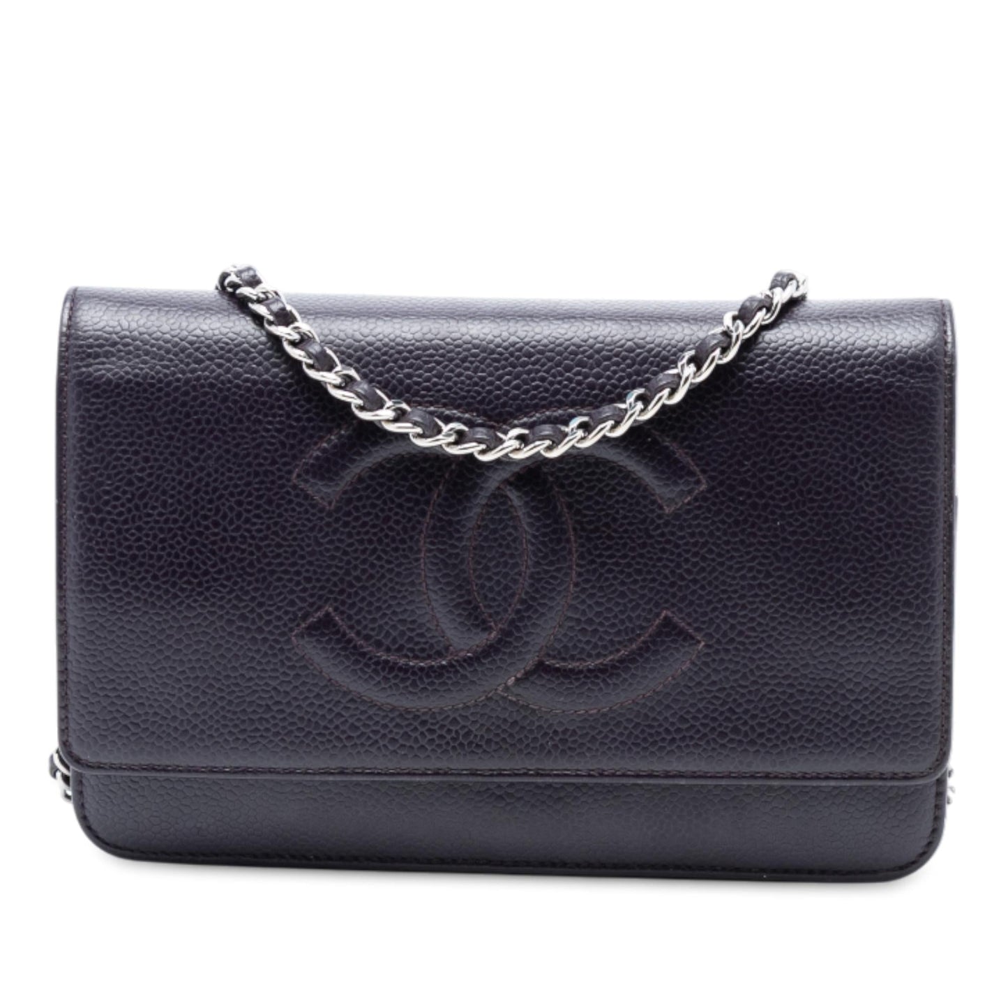 Chanel CC Caviar Wallet On Chain