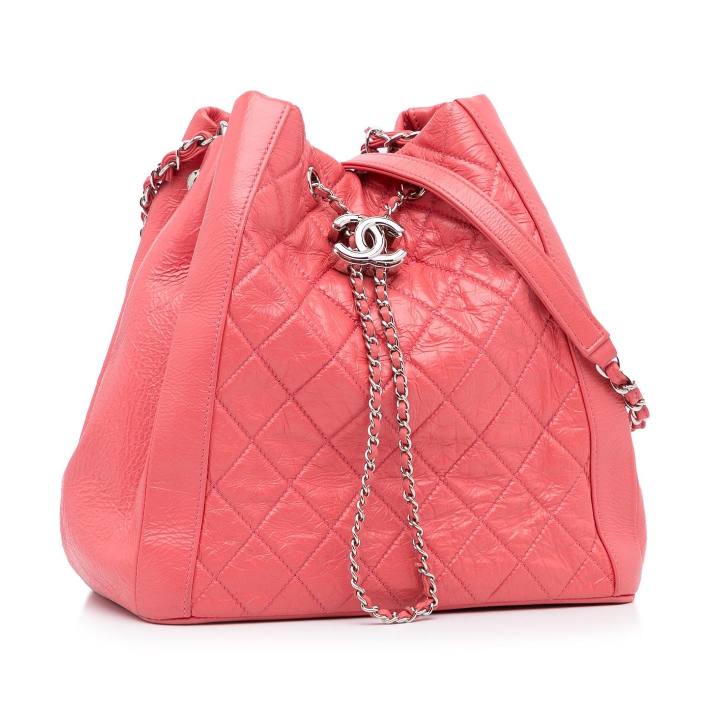 Chanel CC Chain Drawstring Bucket Bag (SHG-nXJ6uF)