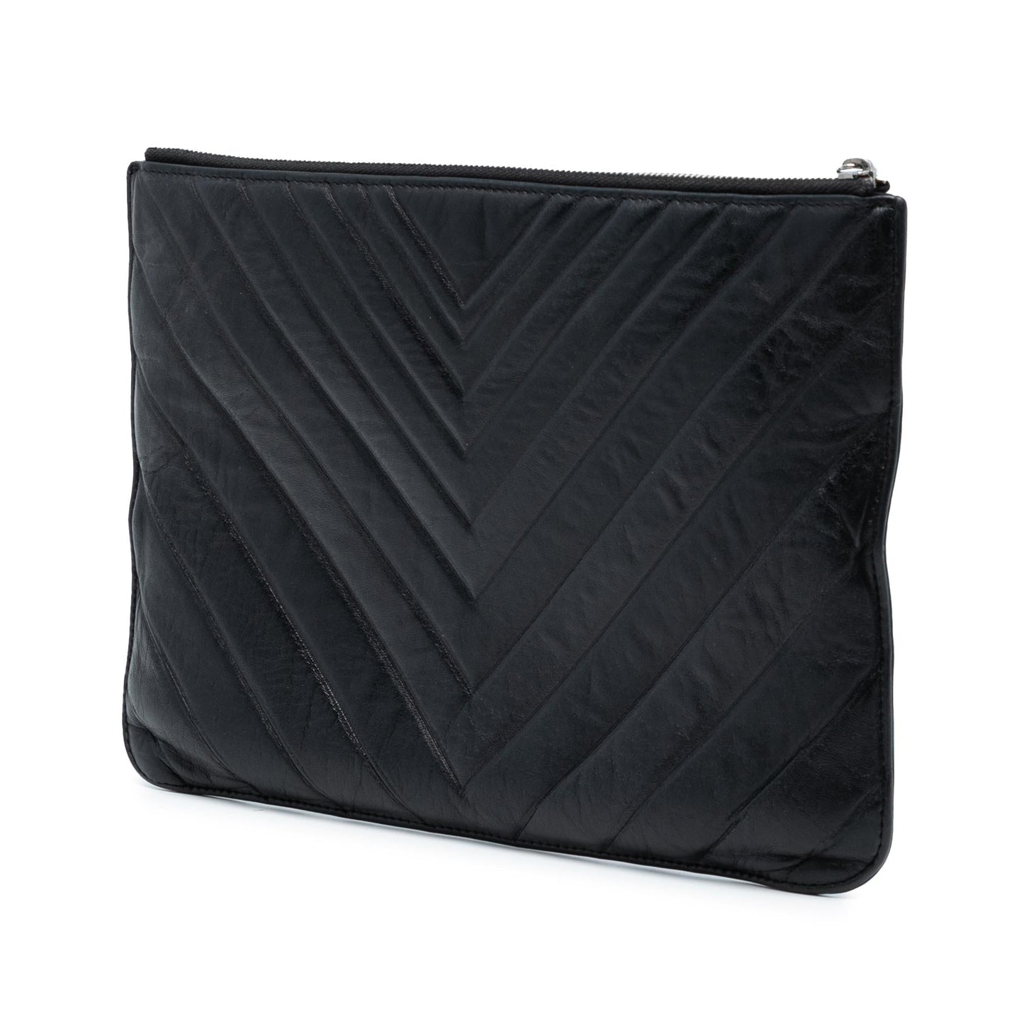 Chanel CC Chevron Calfskin Clutch