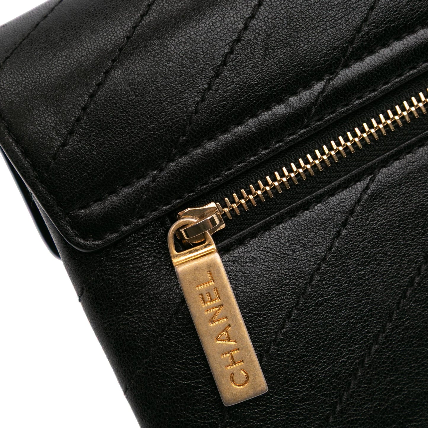 Chanel CC Chevron Calfskin Envelope Clutch