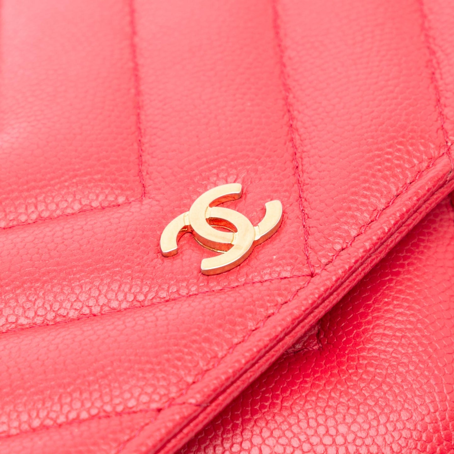 Chanel CC Chevron Caviar Ancient Greek Charms Wallet On Chain