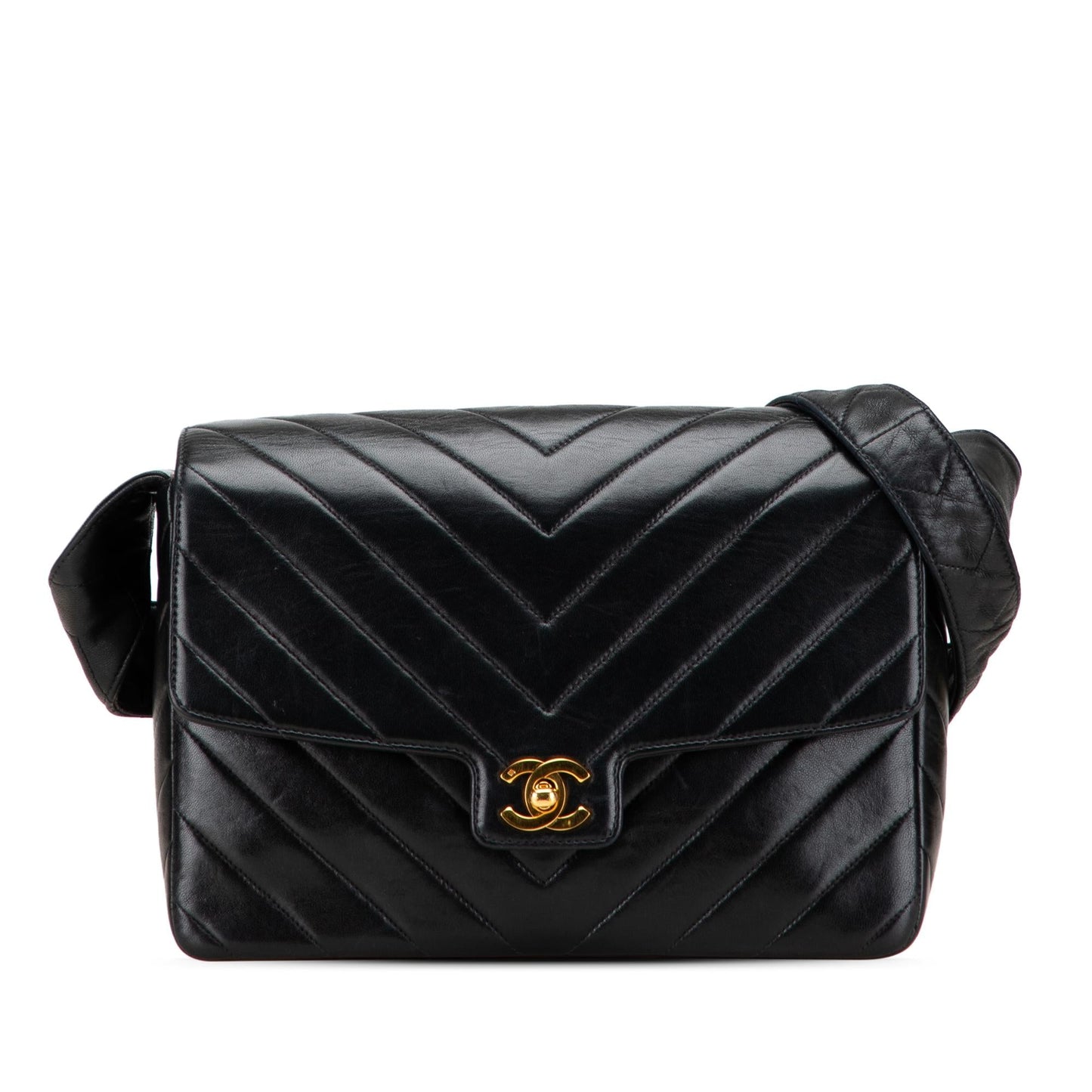 Chanel CC Chevron Lambskin Flap