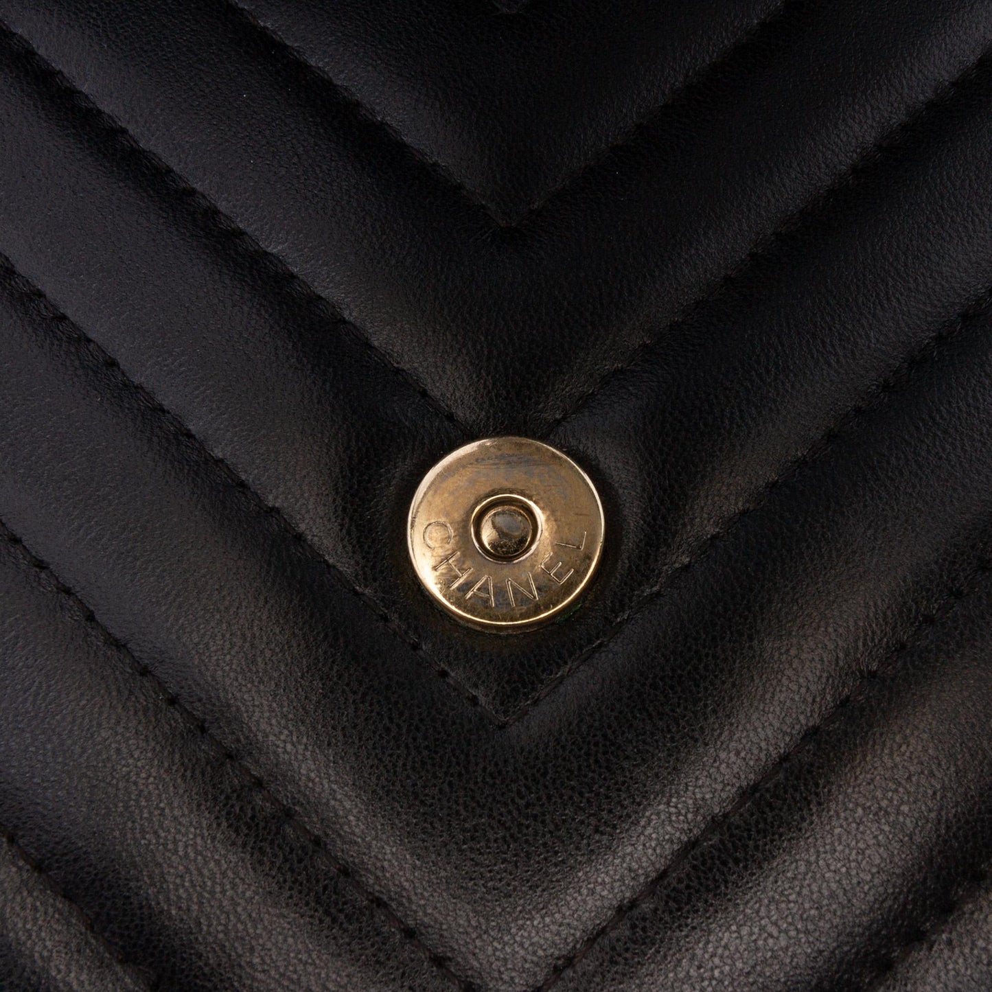 Chanel CC Chevron Lambskin Square Wallet On Chain