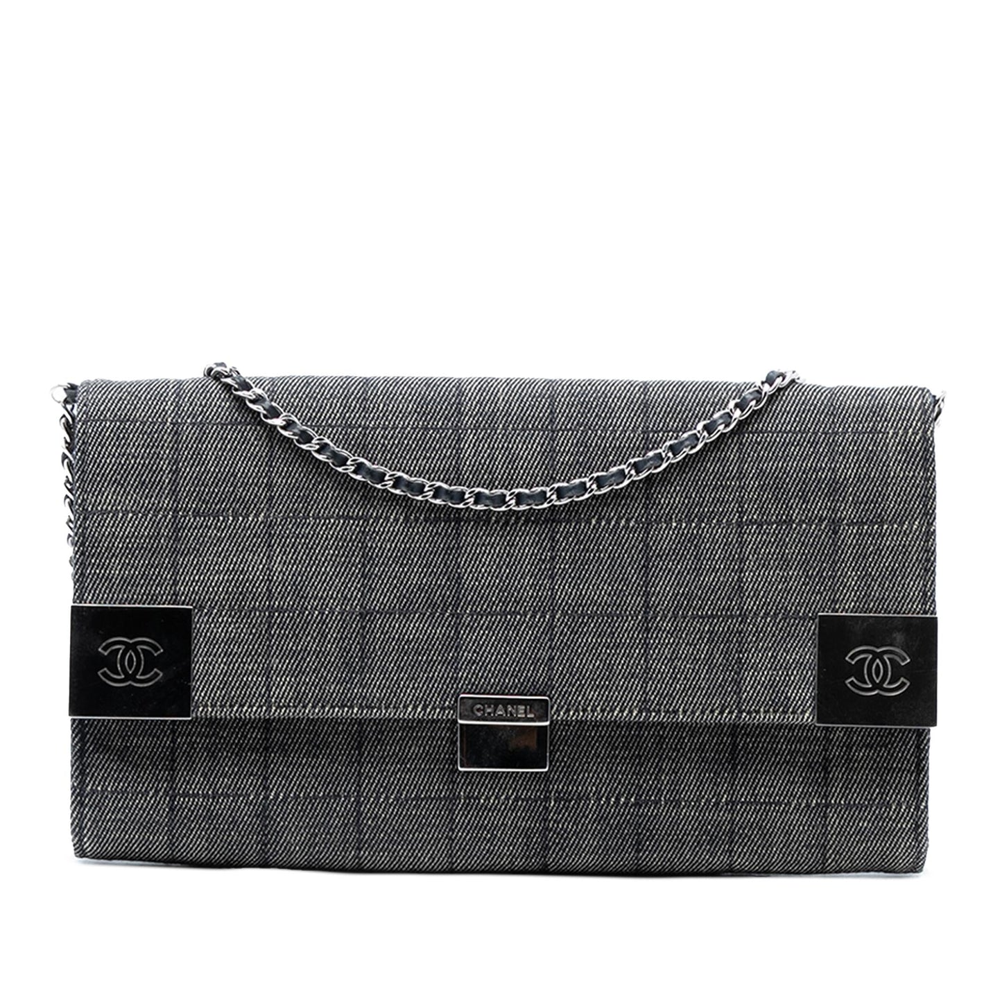 Chanel CC Choco Bar Denim Chain Flap