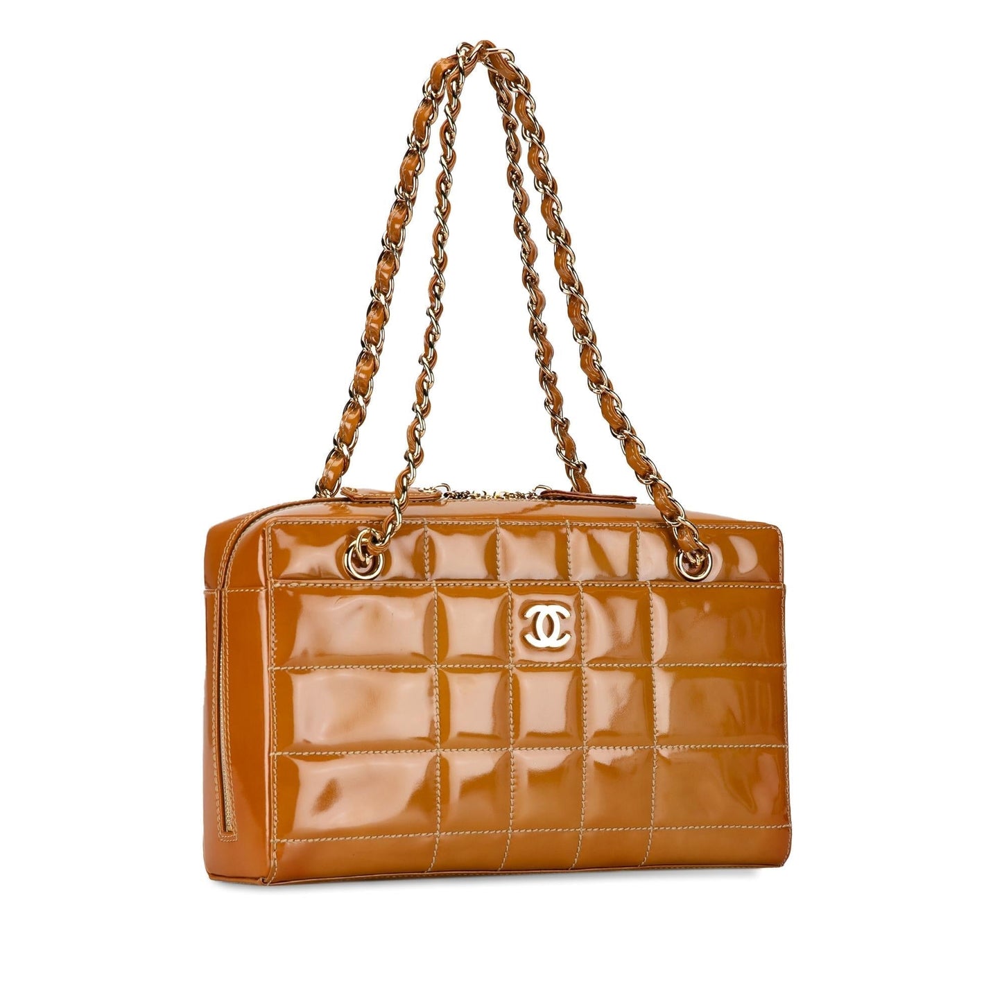 Luxury Chanel CC Chocolate Bar Patent Shoulder Bag (SHG-tneQSq)