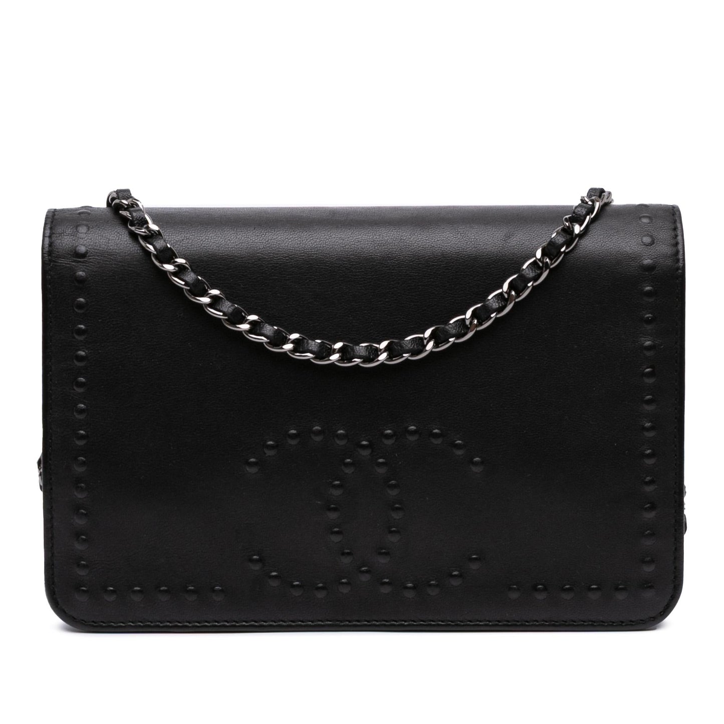 Chanel CC Embossed Lambskin Wallet On Chain