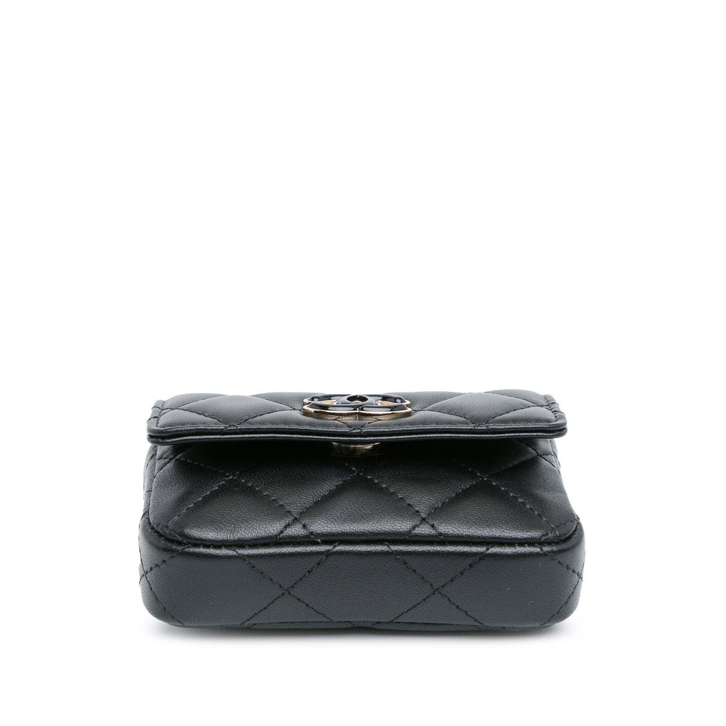 Chanel CC Lambskin Card Holder On Chain (SHG-OR7dwk)