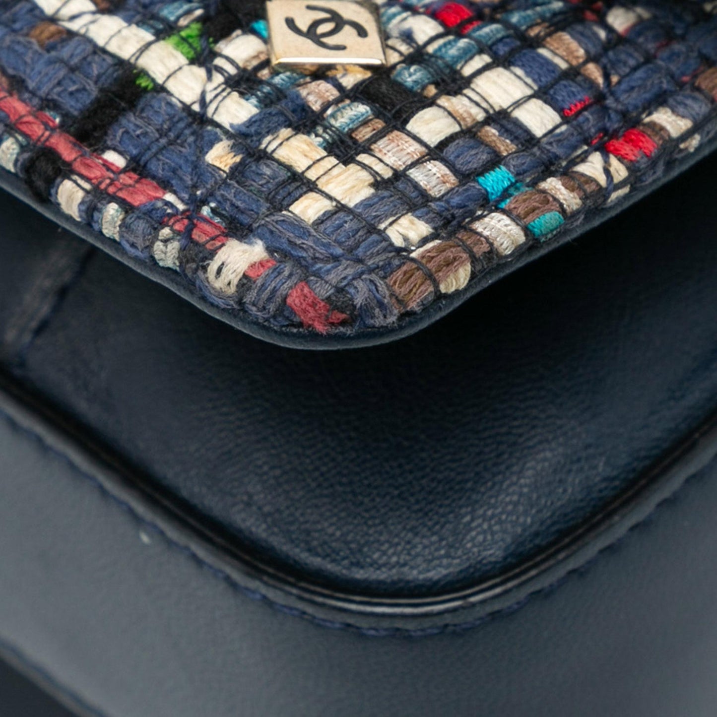 Chanel CC Multicolor Tweed Double Flap (SHG-djHZ7S)