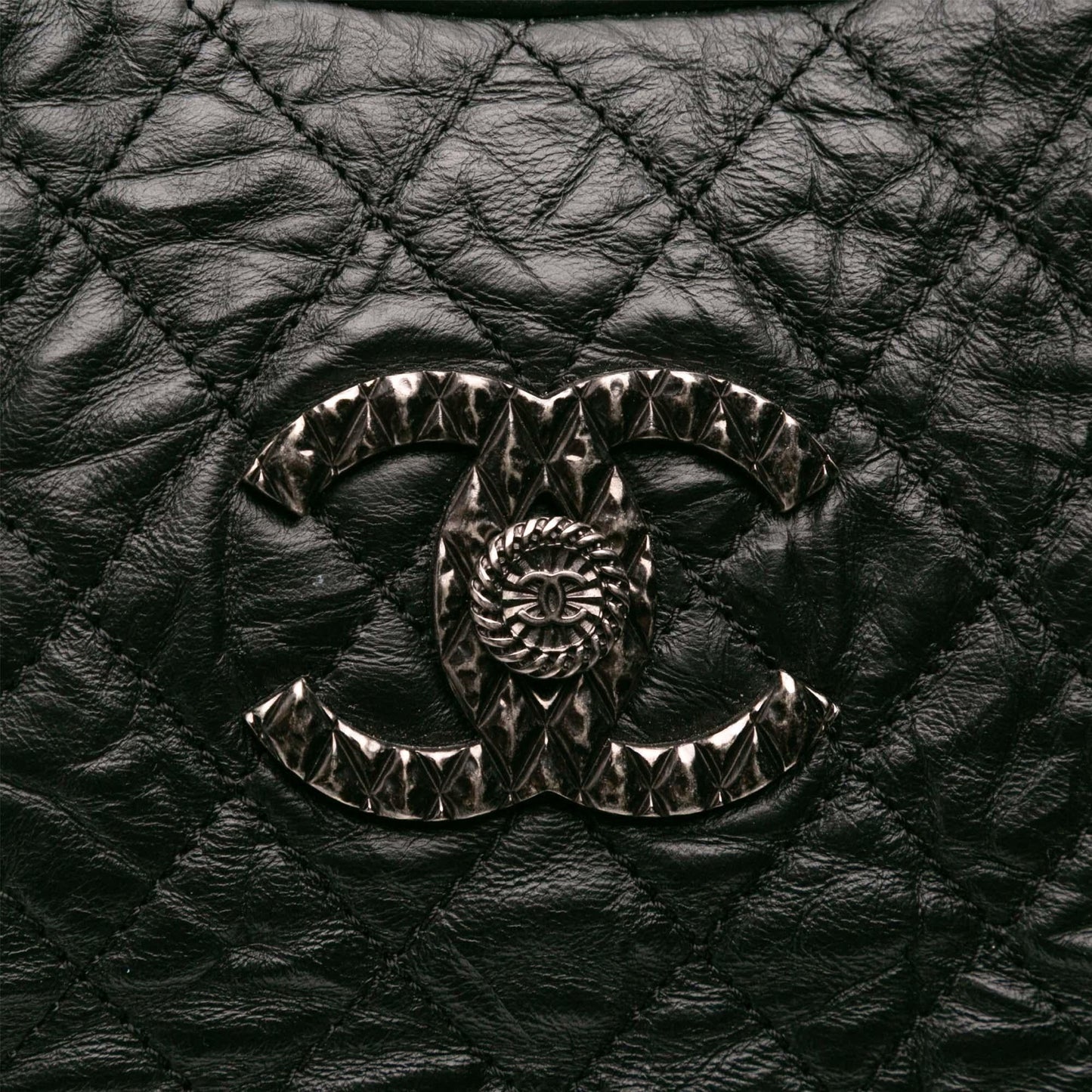 Chanel CC Quilted Aged Calfskin Coco Rider Bowling Bag