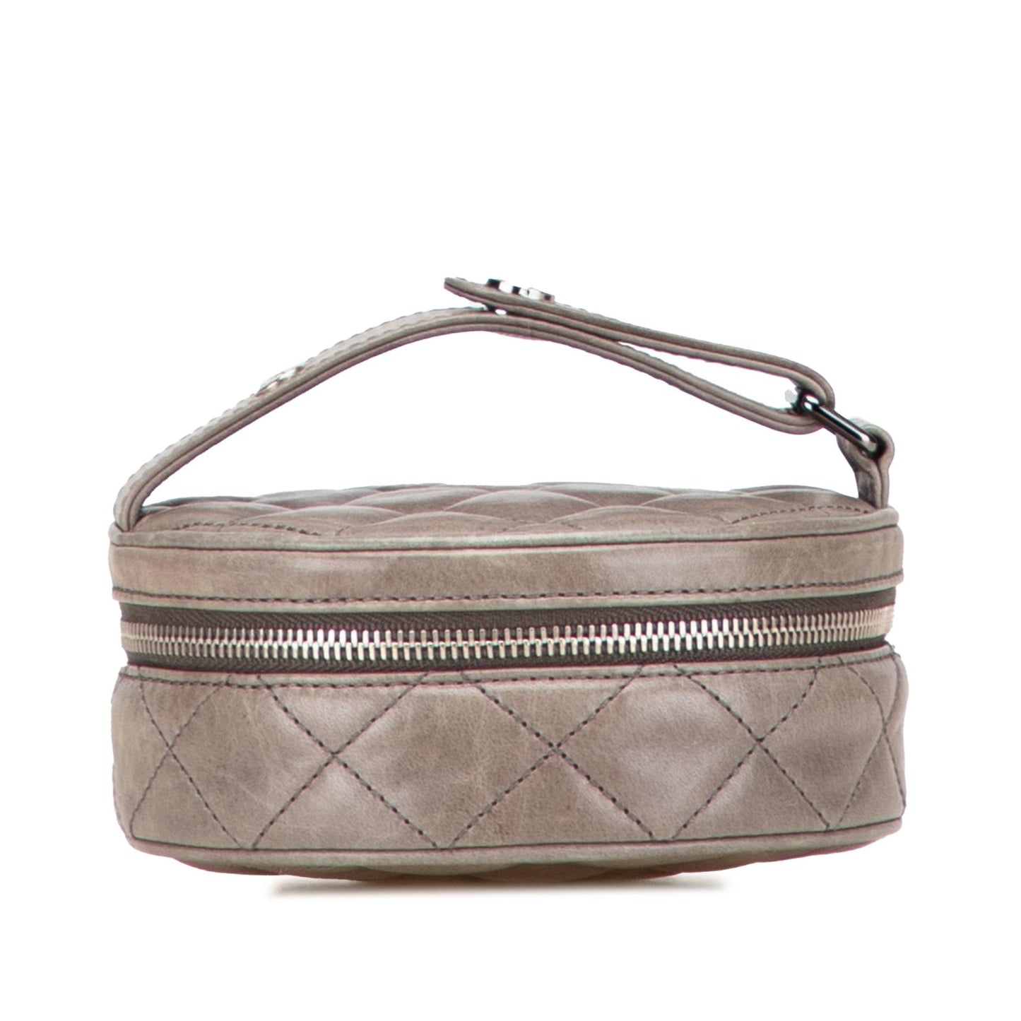 Chanel CC Quilted Aged Calfskin Round Clutch