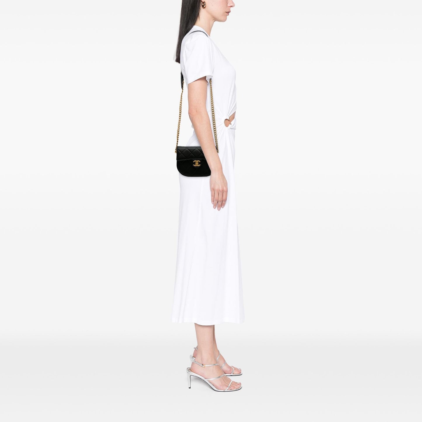 Chanel CC Quilted Calfskin Round Moon Messenger Flap