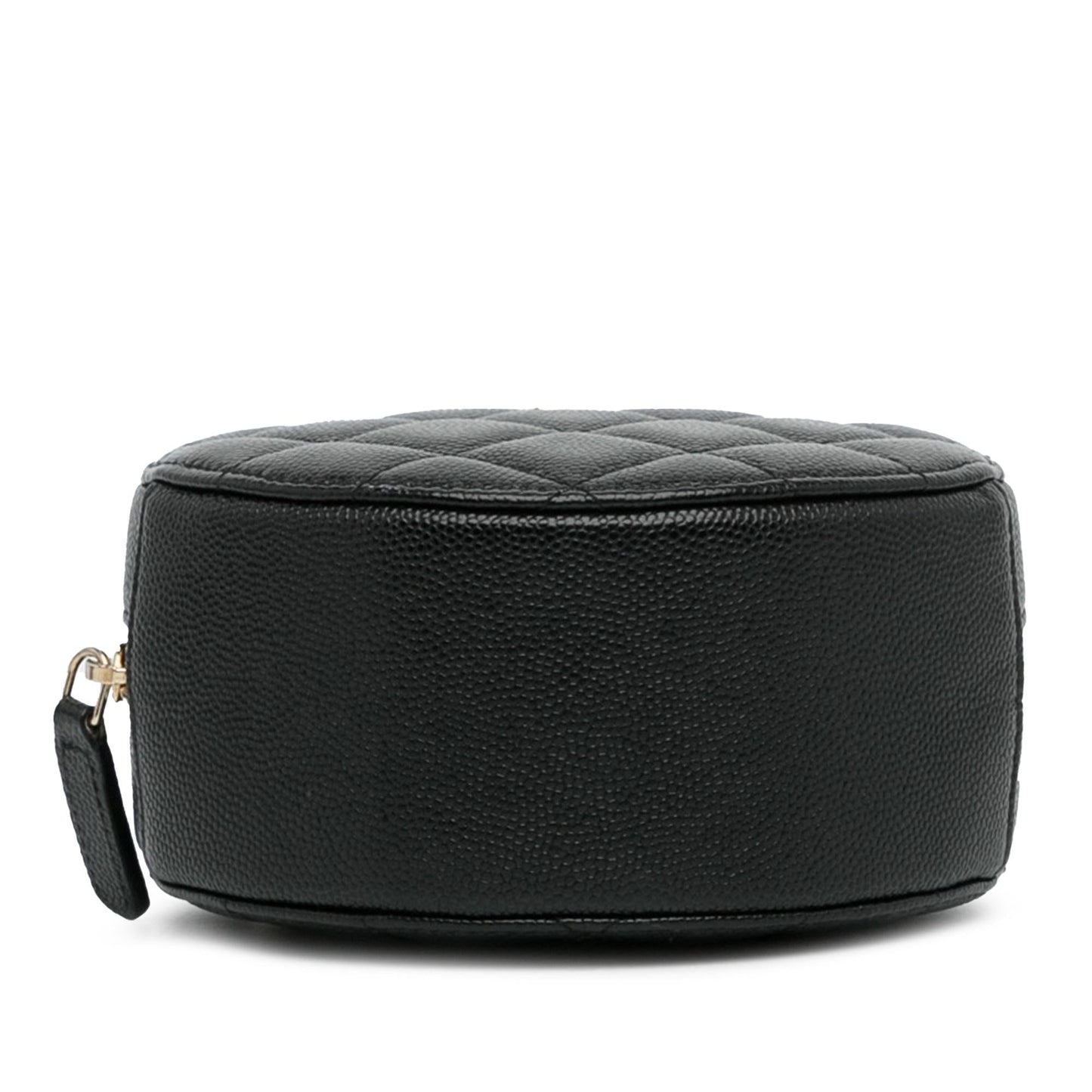 Chanel CC Quilted Caviar Round Clutch With Chain (SHG-QNFerj)