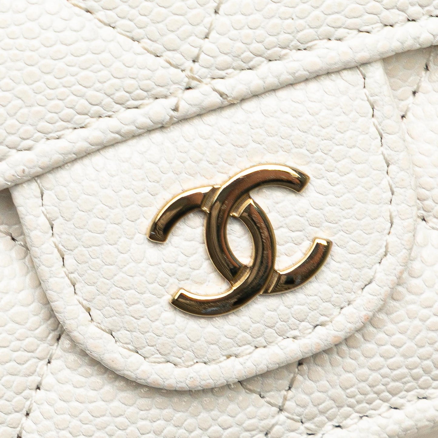 Chanel CC Quilted Caviar Trifold Flap Wallet