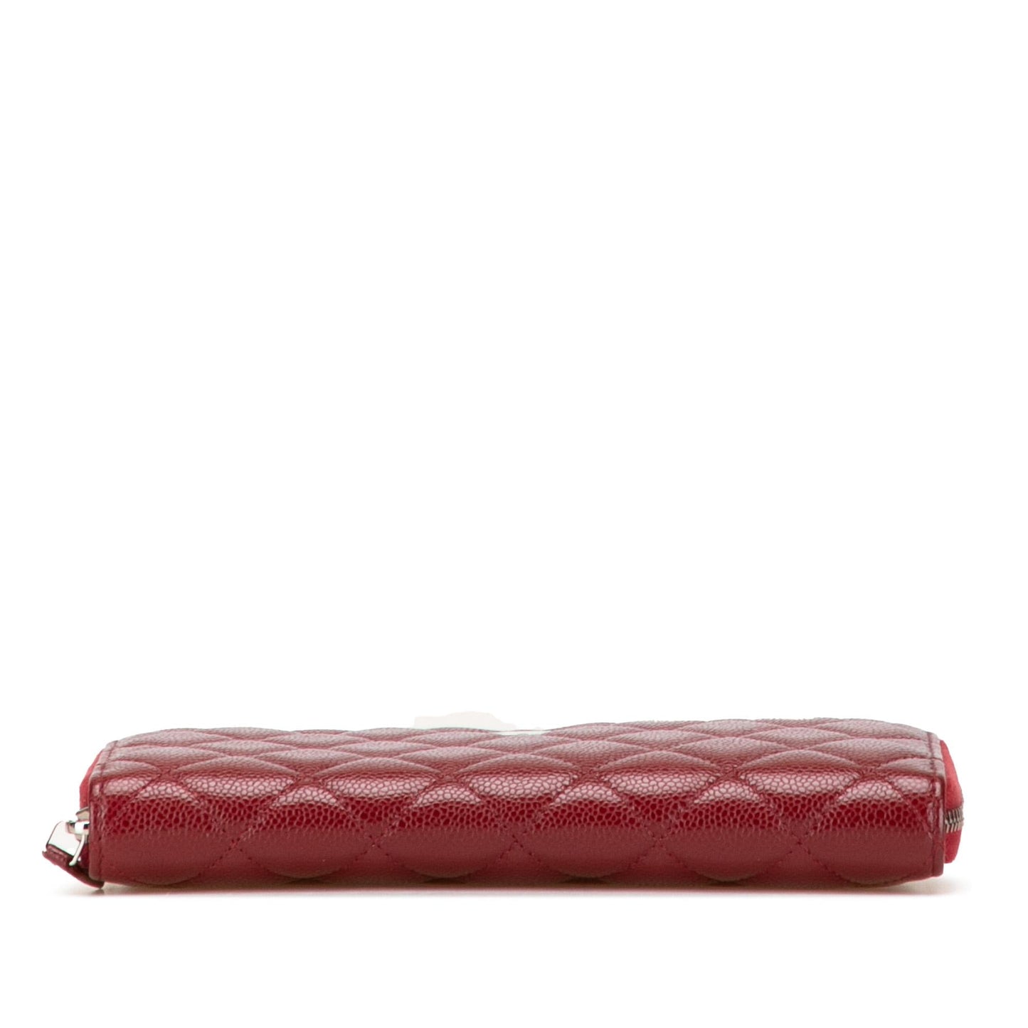 Chanel CC Quilted Caviar Zip Around Long Wallet