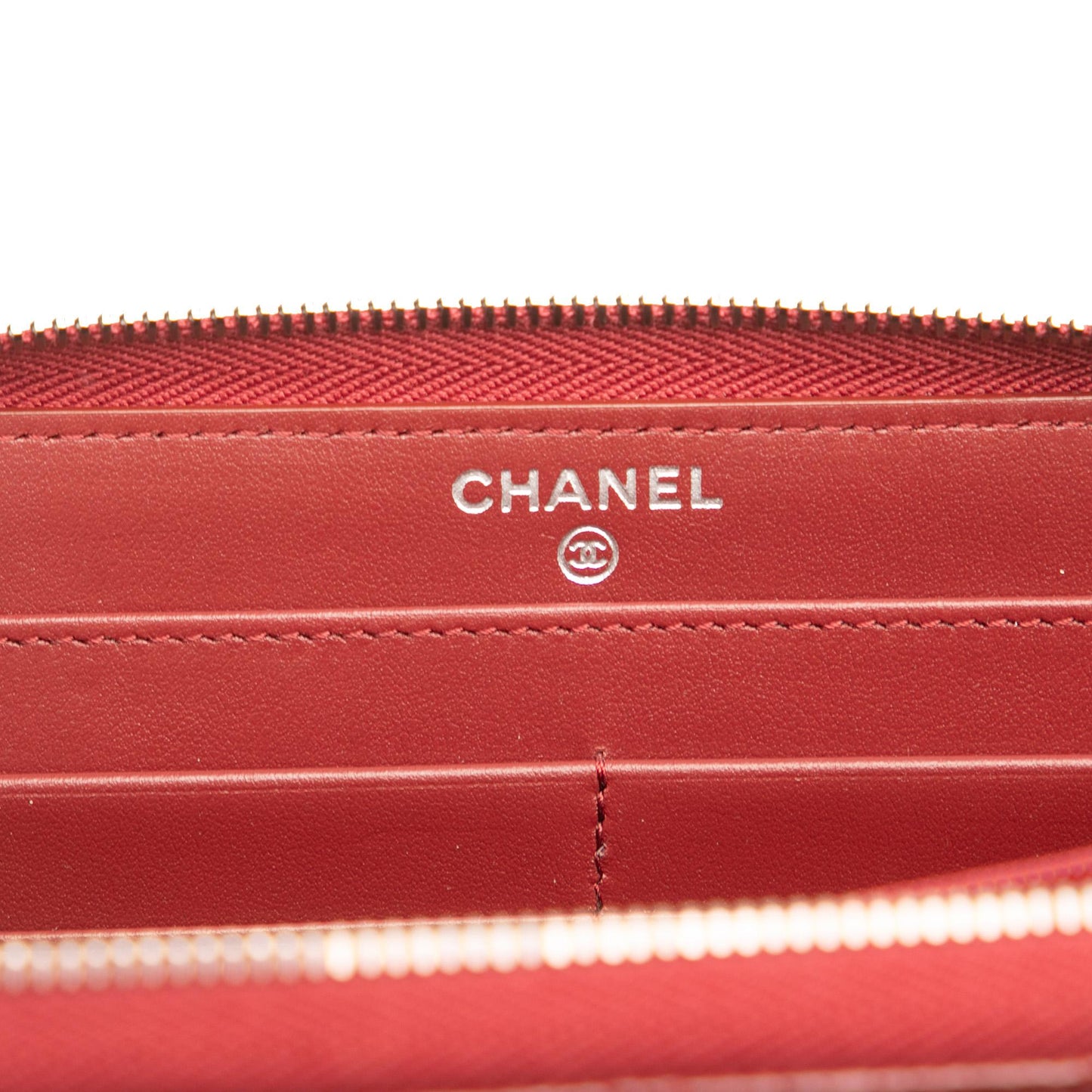 Chanel CC Quilted Caviar Zip Around Long Wallet