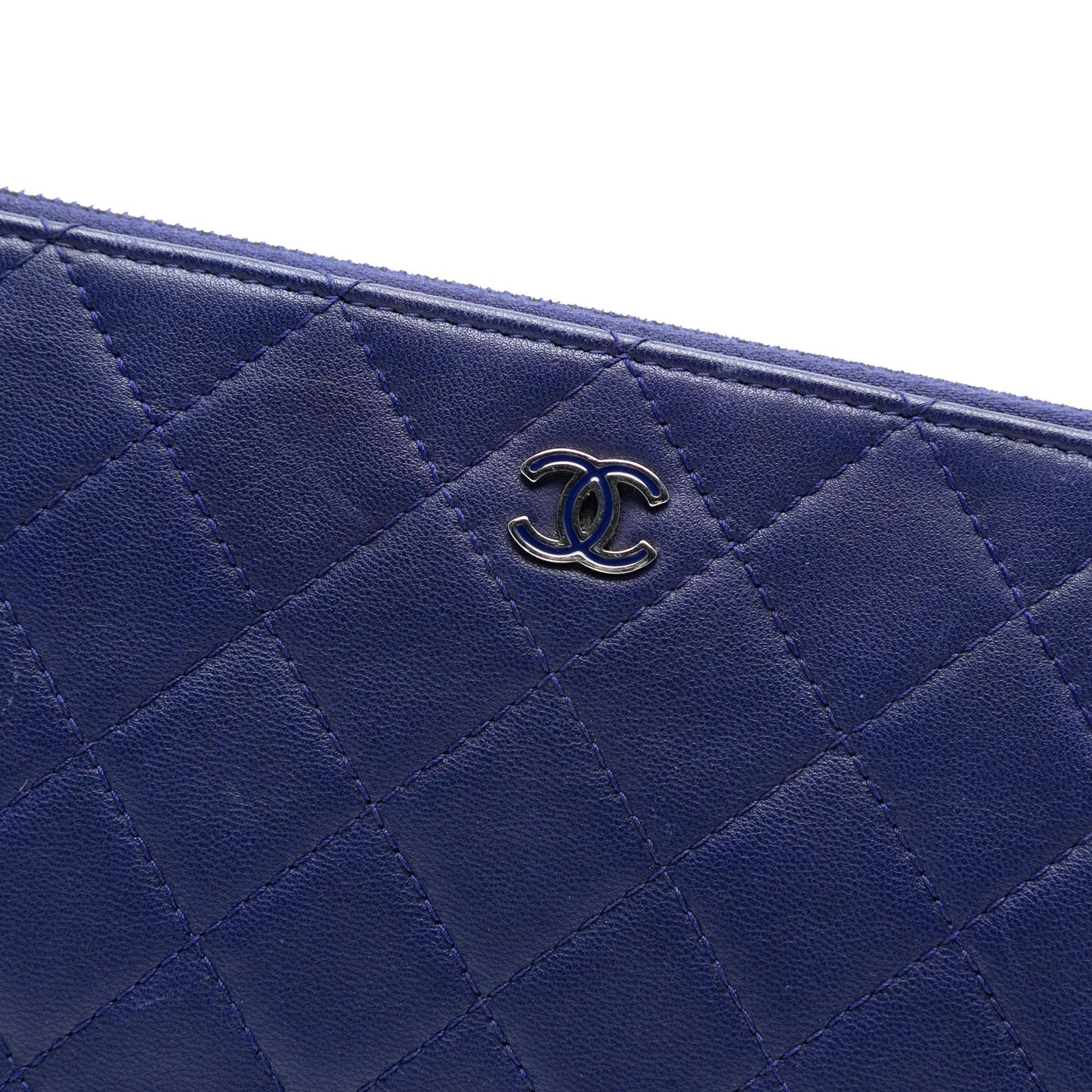 Chanel CC Quilted Lambskin Double Zip Pouch