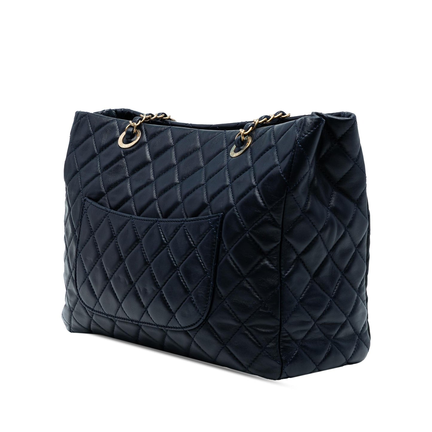 Chanel CC Quilted Lambskin Front Pocket Shopping Tote
