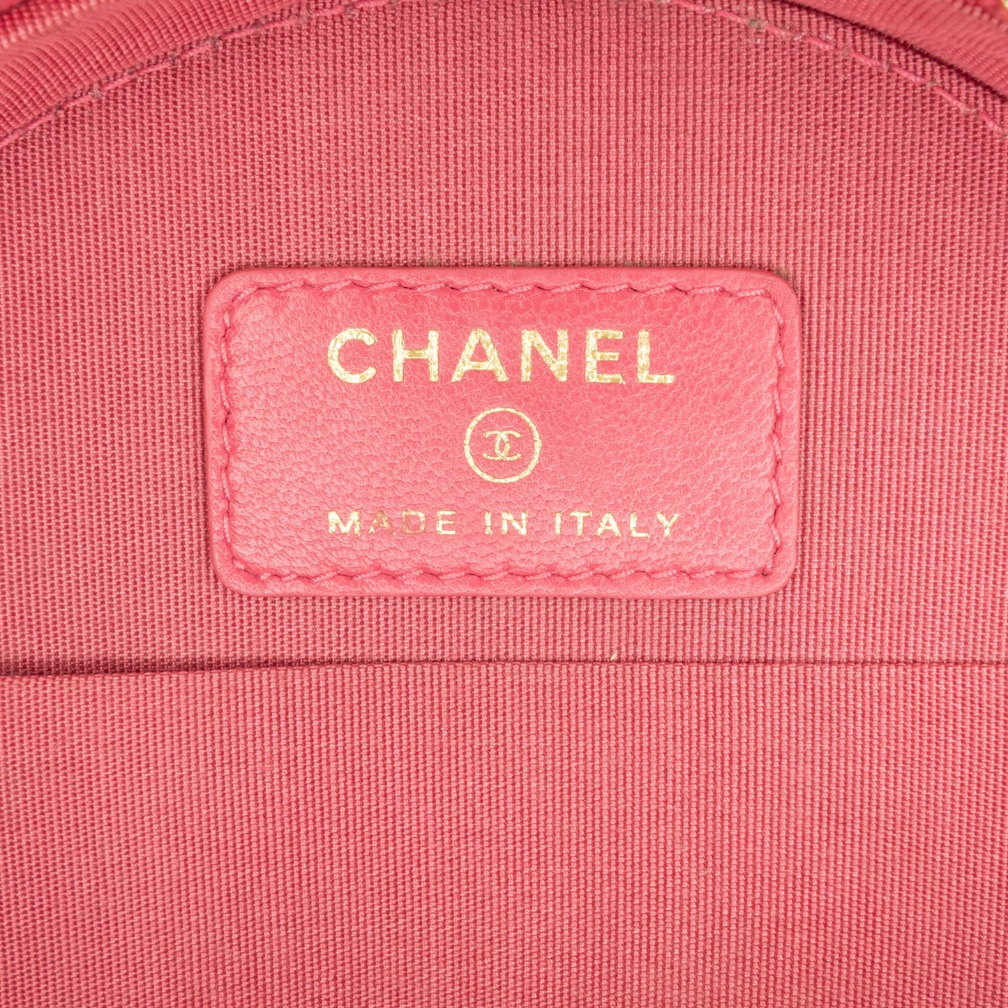 Chanel CC Quilted Lambskin Lucky Charms Round Clutch with Chain (SHG-Z9e0hS)