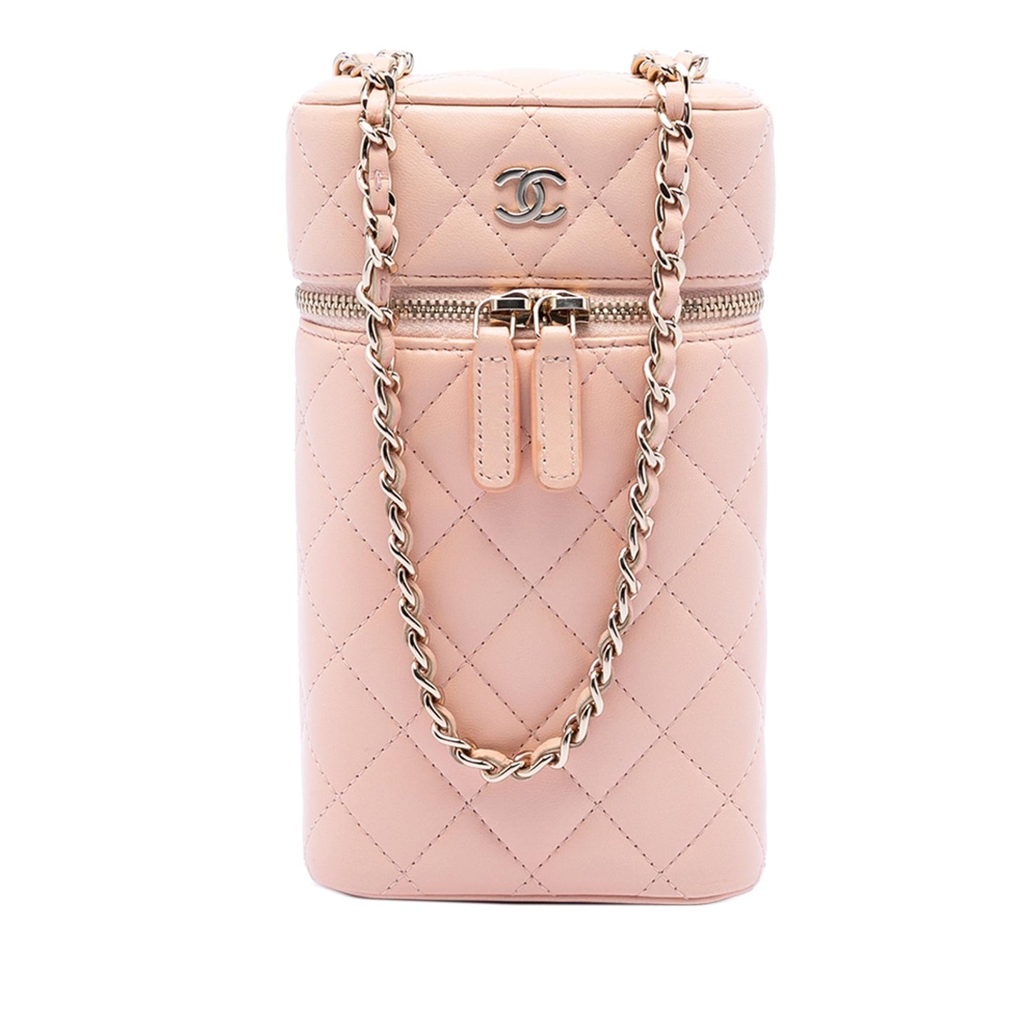 Chanel CC Quilted Lambskin Phone Holder with Chain