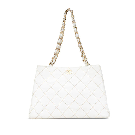 Chanel CC Quilted Lambskin Wild Stitch Tote
