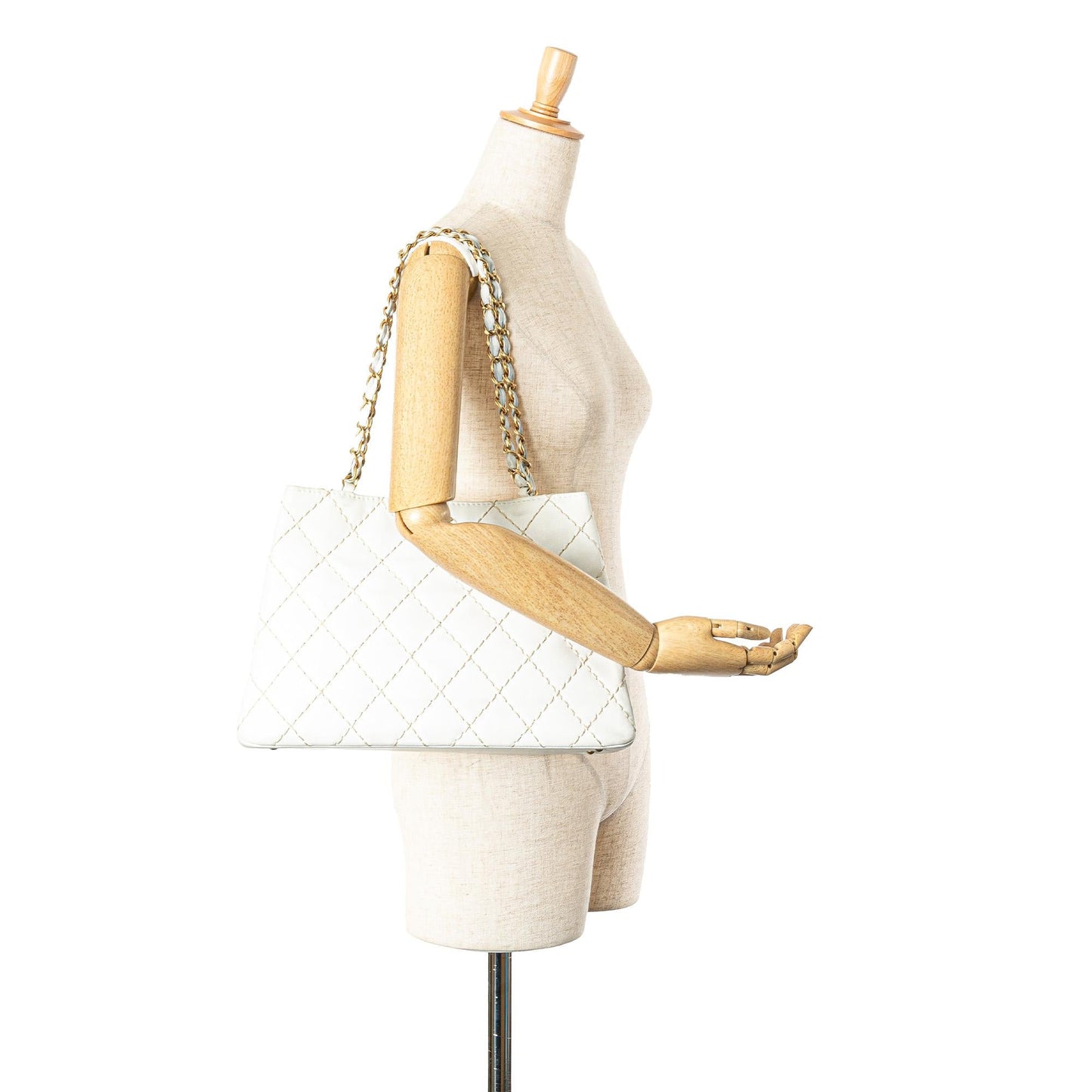 Chanel CC Quilted Lambskin Wild Stitch Tote