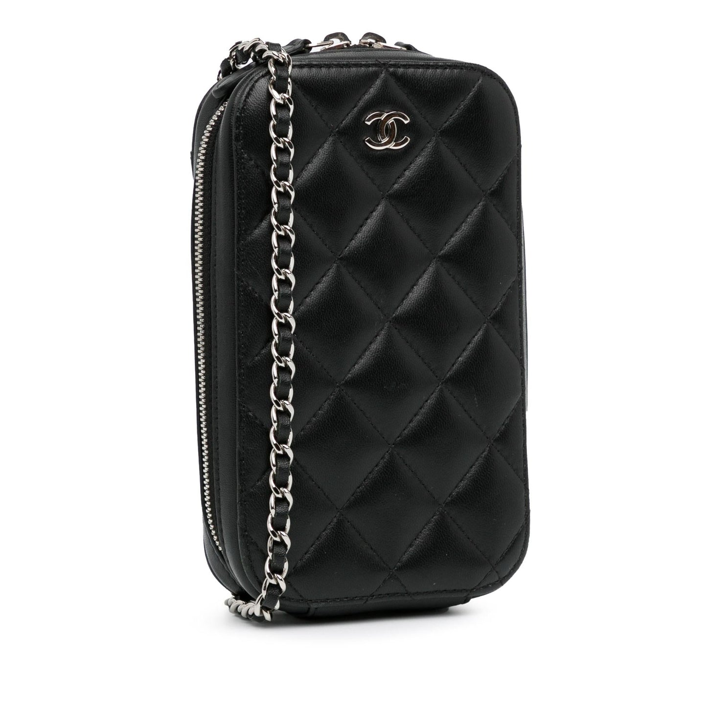 Chanel CC Quilted Lambskin Zip Phone Case (SHG-6GbcPW)