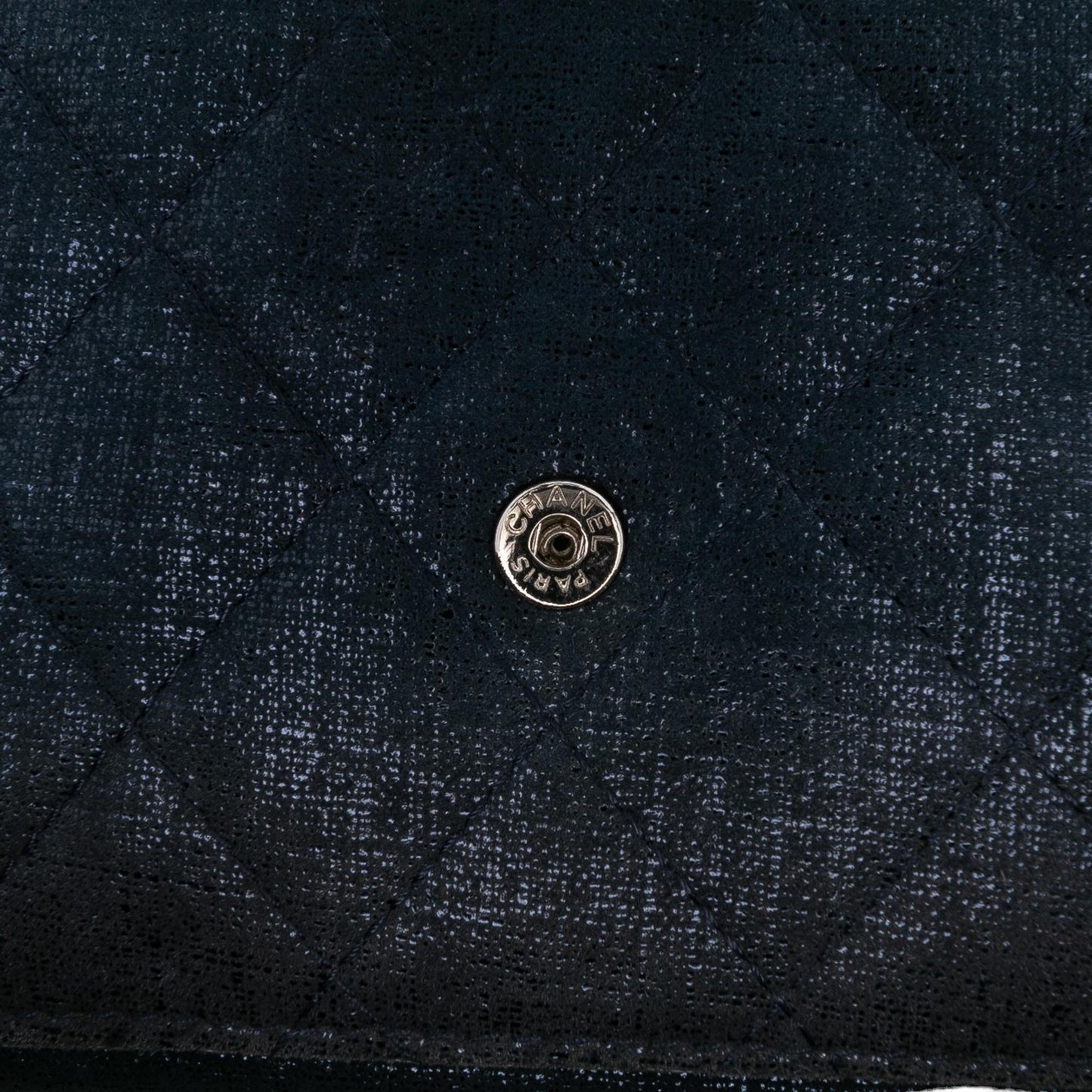 Chanel CC Quilted Metallic Fabric Wallet On Chain