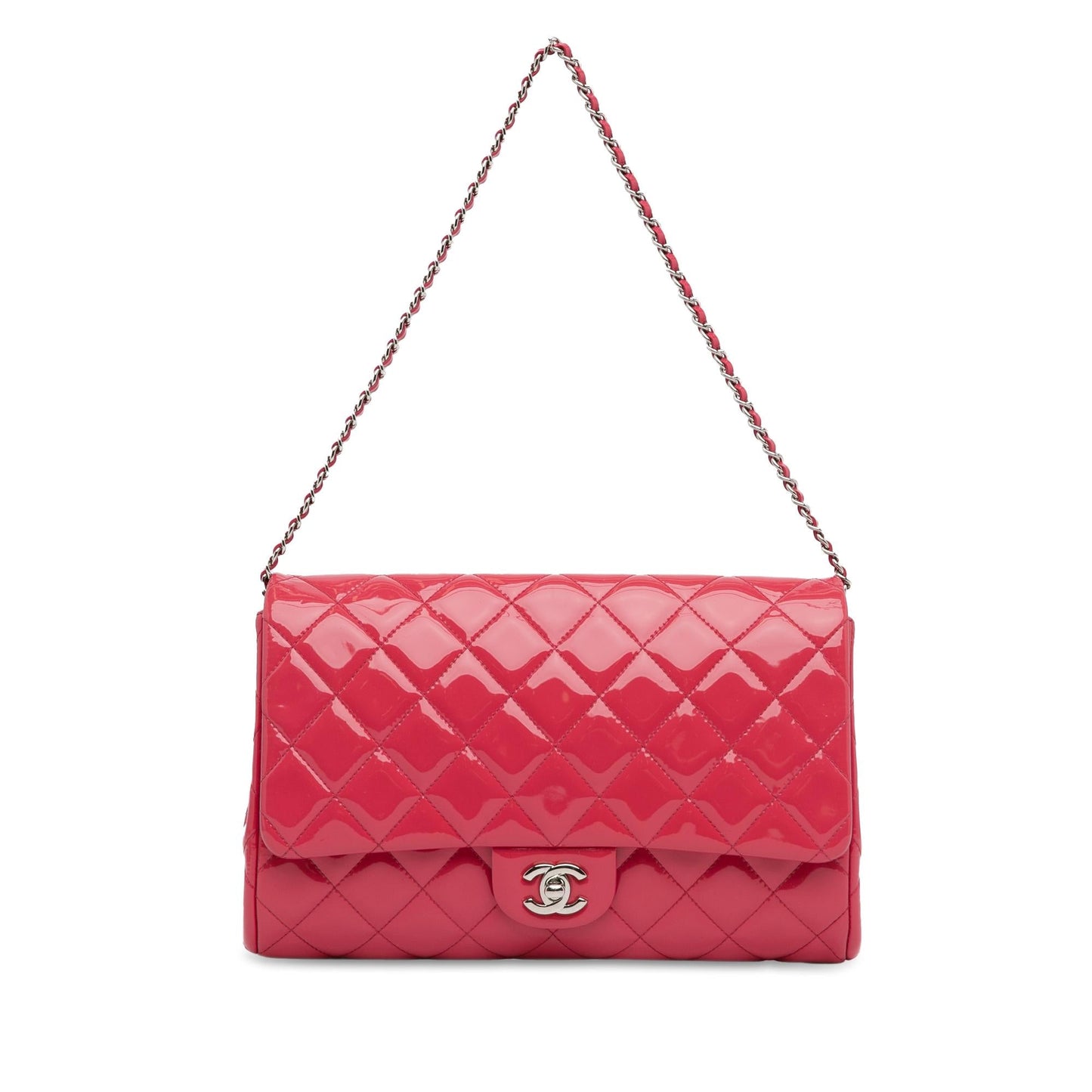 Luxury Chanel CC Quilted Patent Clutch with Chain (SHG-BPixGf)