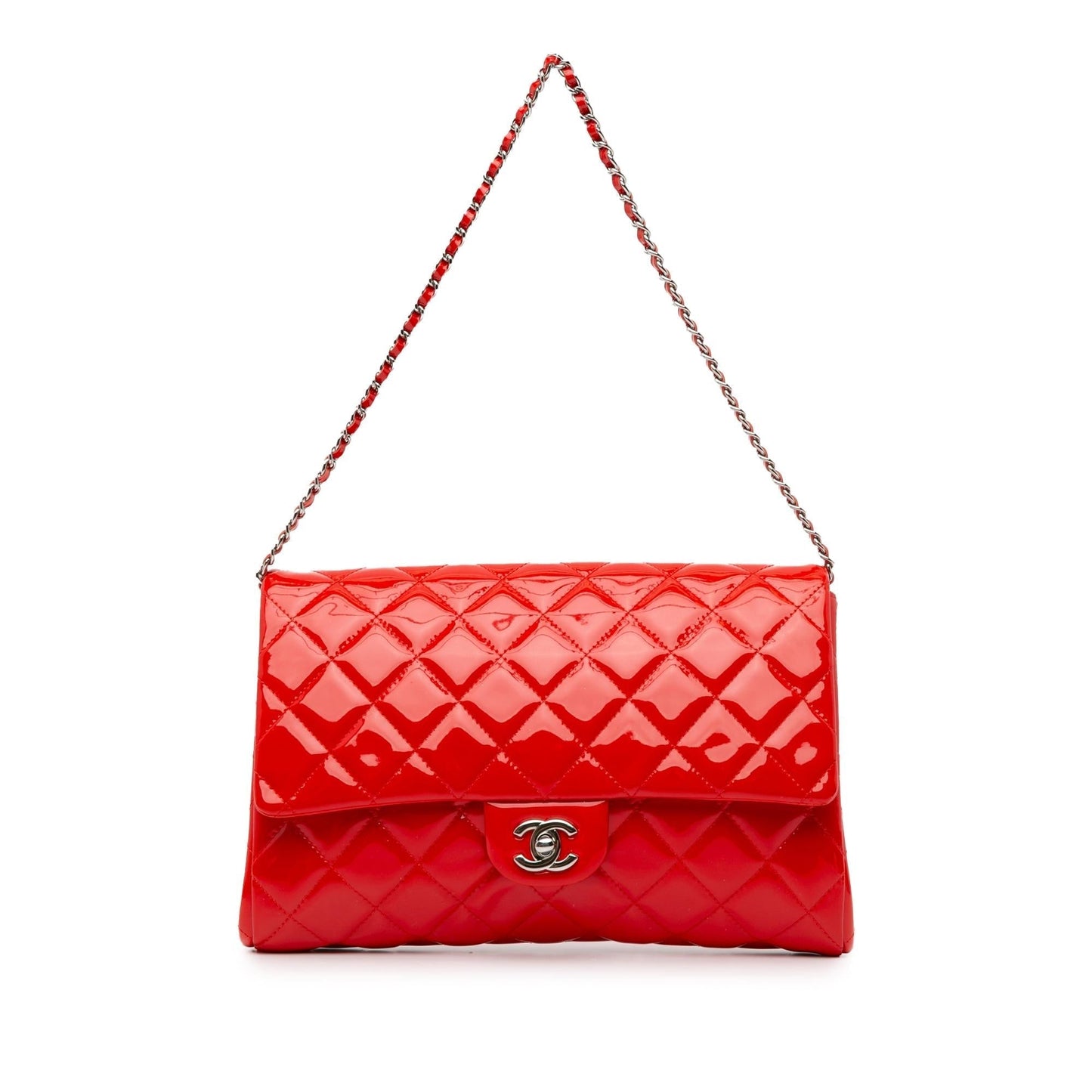 Luxury Chanel CC Quilted Patent Clutch with Chain (SHG-lpgzOs)