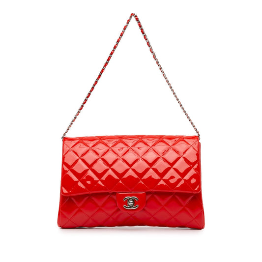 Luxury Chanel CC Quilted Patent Clutch with Chain (SHG-lpgzOs)