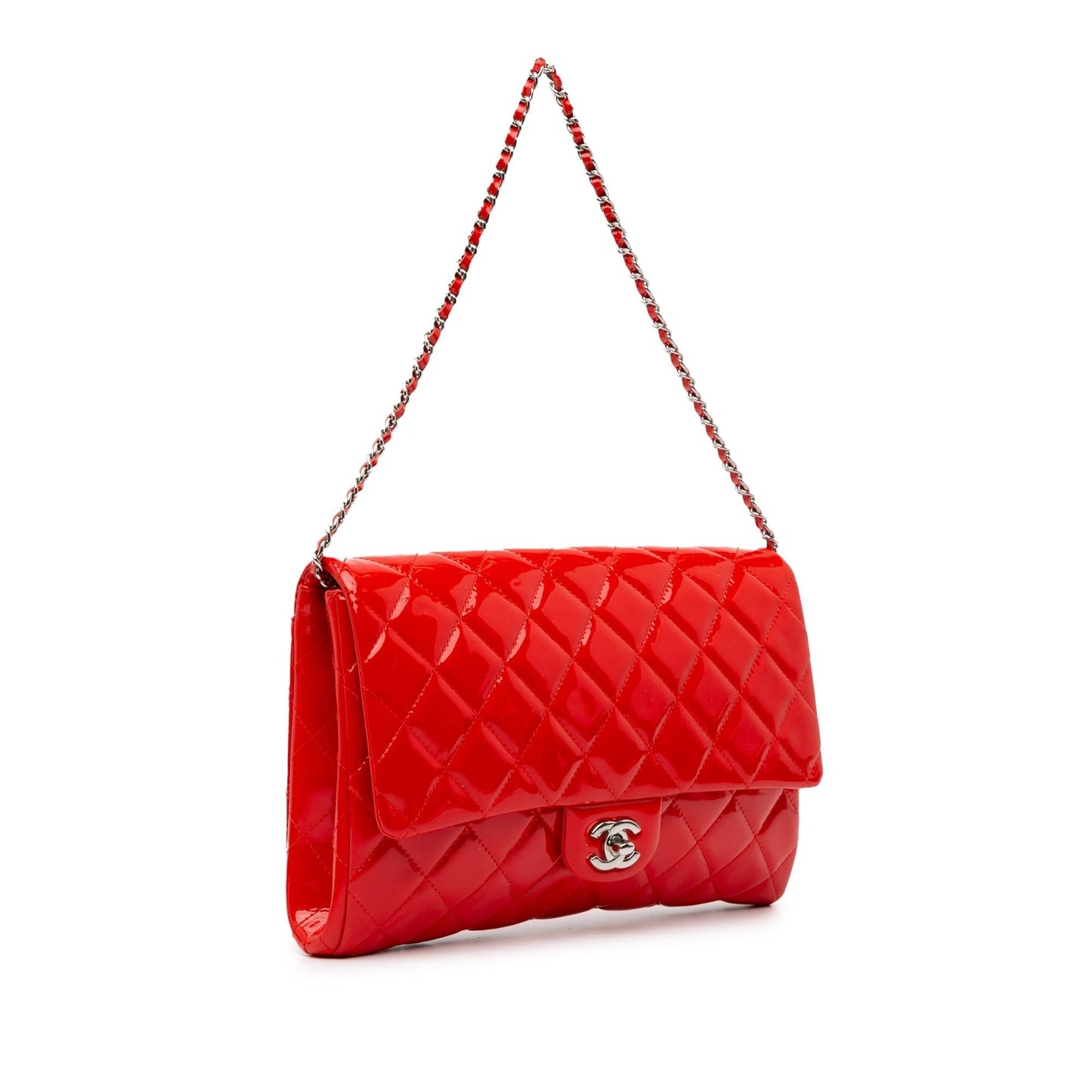 Luxury Chanel CC Quilted Patent Clutch with Chain (SHG-lpgzOs)