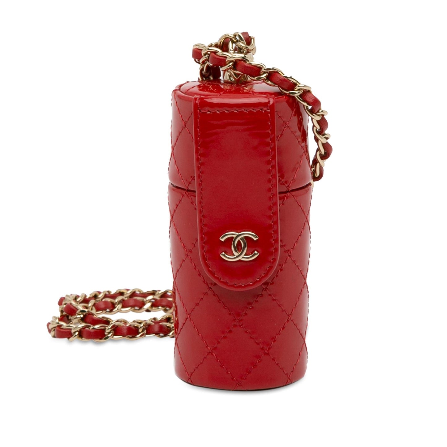 Luxury Chanel CC Quilted Patent Lipstick Case (SHG-3hfbHz)