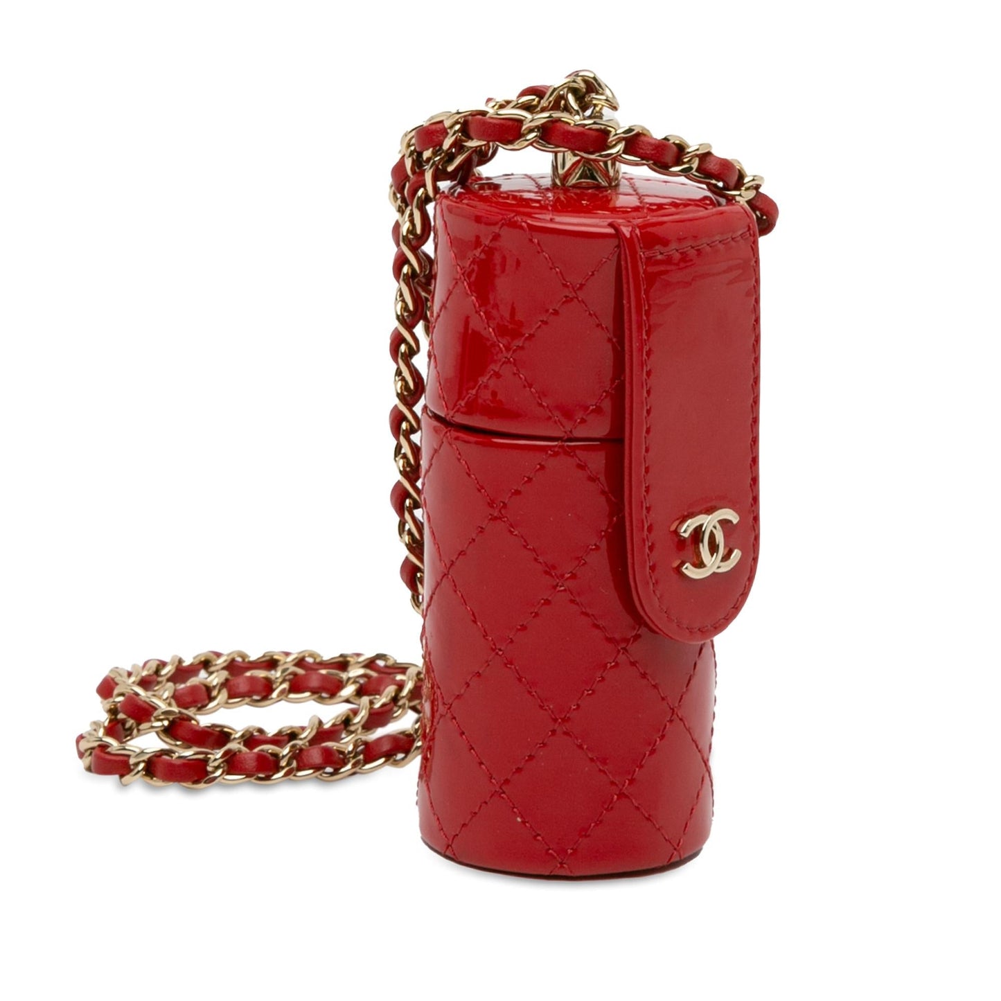 Luxury Chanel CC Quilted Patent Lipstick Case (SHG-3hfbHz)