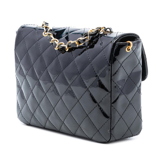 Chanel CC Quilted Patent Straight Single Flap