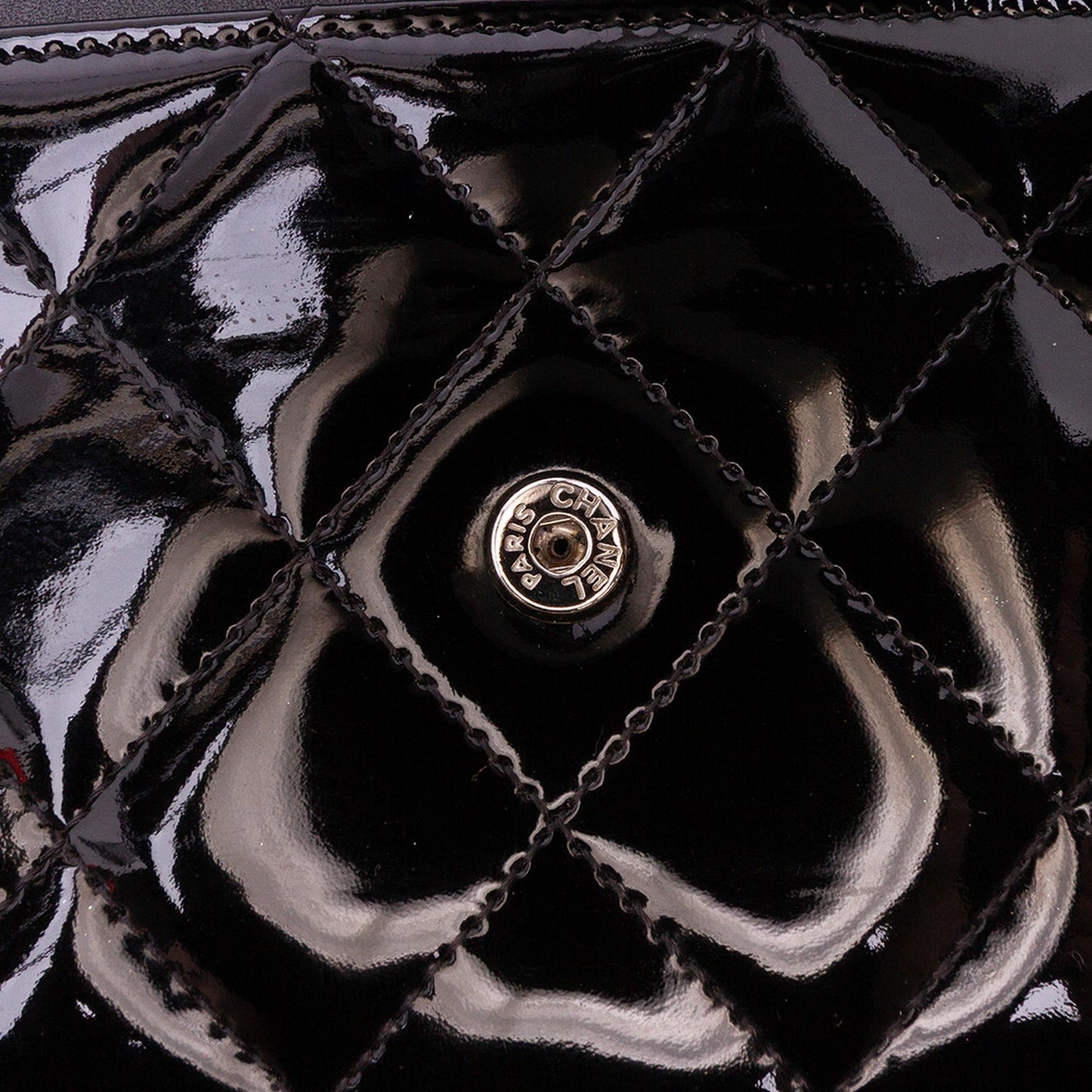 Chanel CC Quilted Patent Wallet On Chain