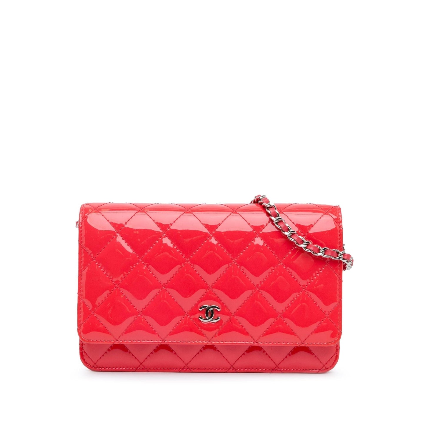 Luxury Chanel CC Quilted Patent Wallet on Chain (SHG-JFP2pp)
