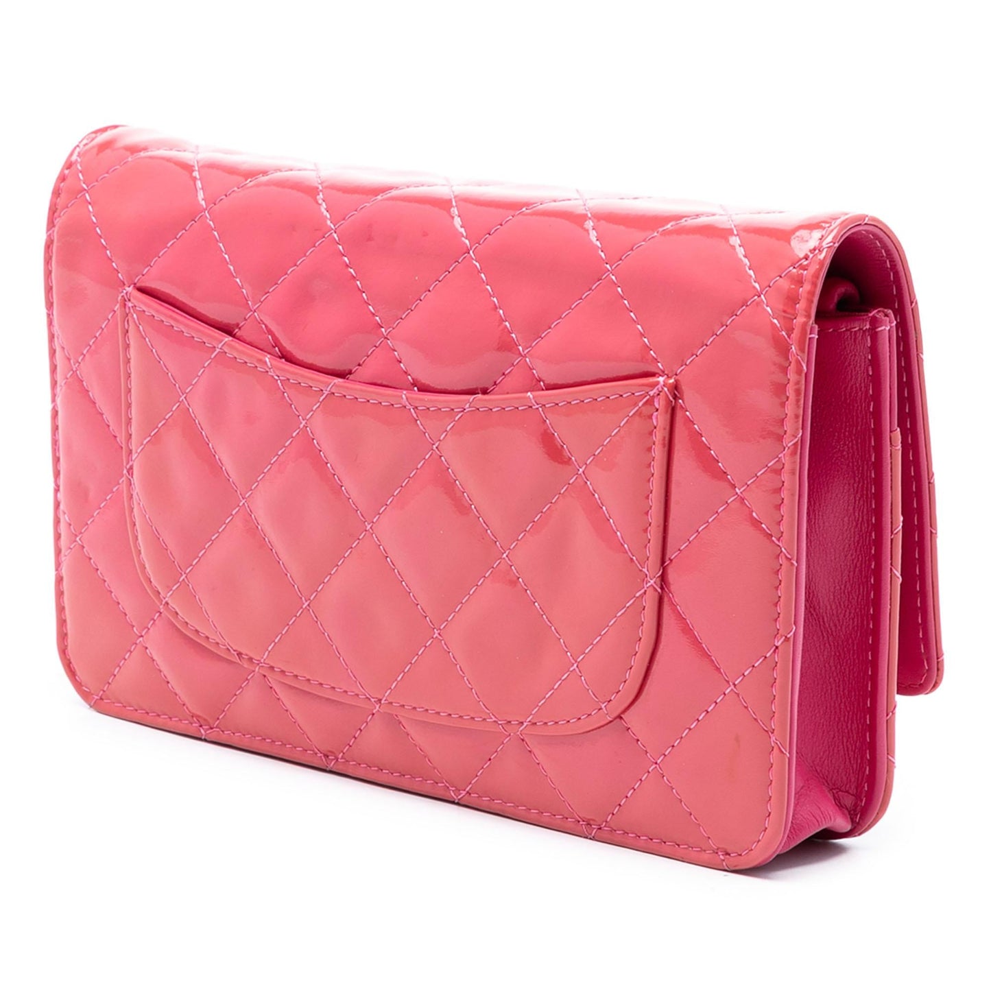 Chanel CC Quilted Patent Wallet on Chain