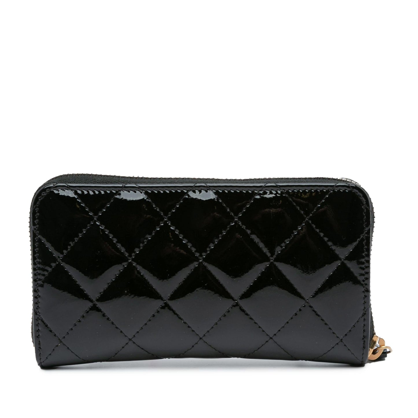 Luxury Chanel CC Quilted Patent Zip Around Long Wallet (SHG-OZKSJN)