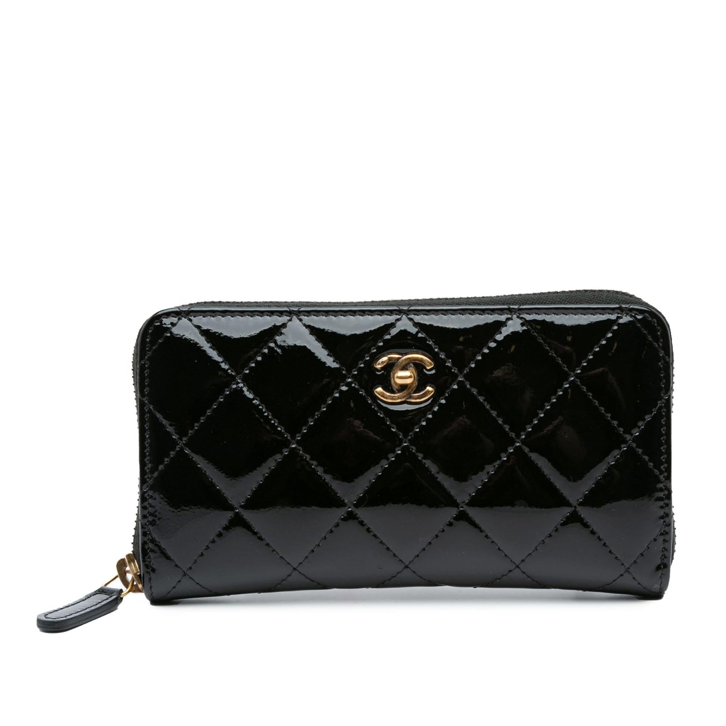 Luxury Chanel CC Quilted Patent Zip Around Long Wallet (SHG-OZKSJN)