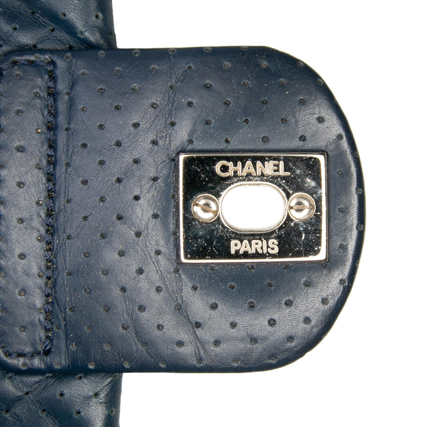Chanel CC Quilted Perforated Aged Calfskin Flap