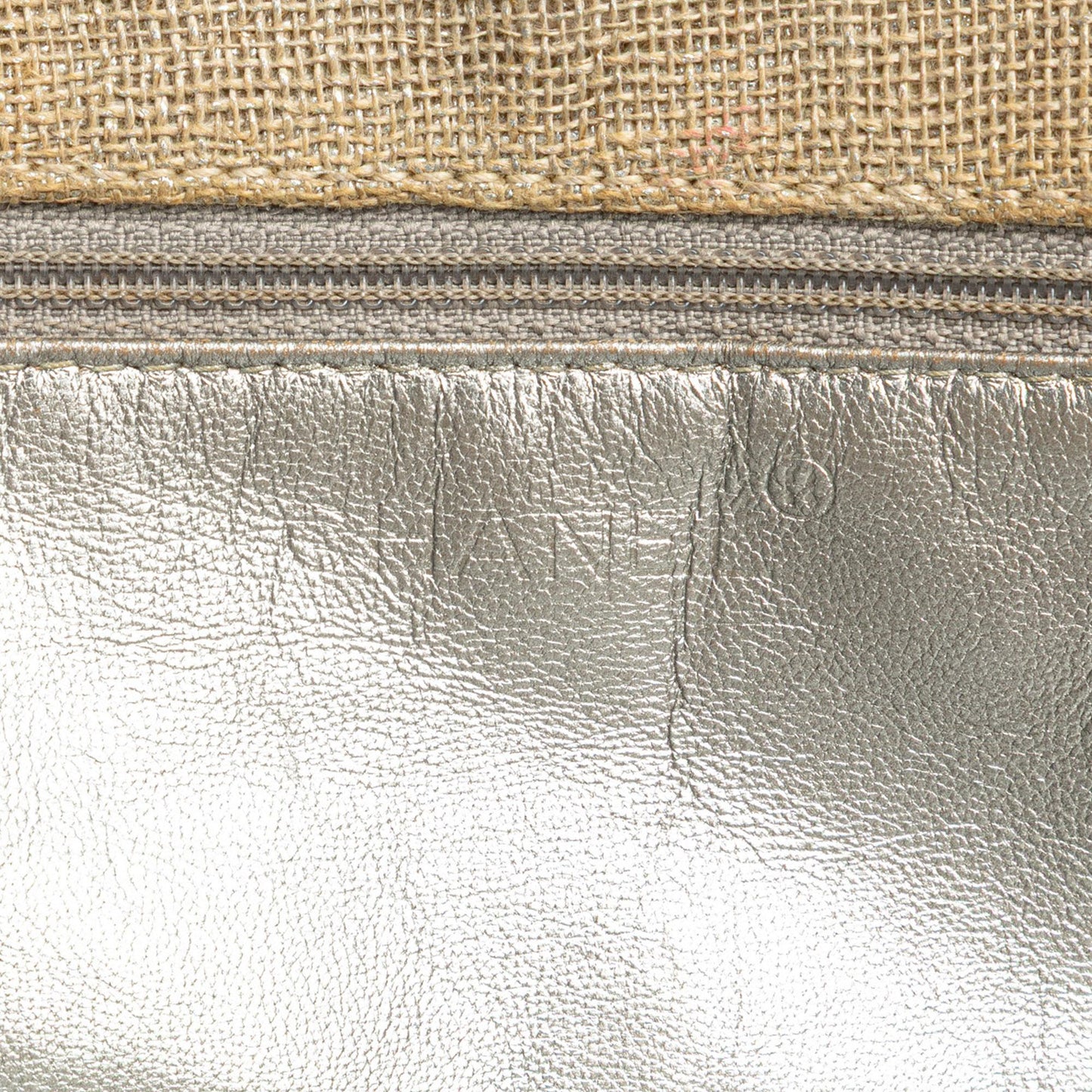 Chanel CC Stitched Linen Chain Tote