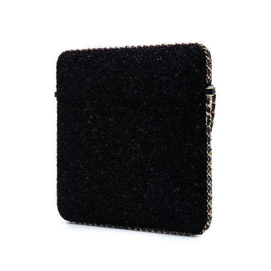 Chanel CC Tweed Chain Around Tablet Holder Crossbody
