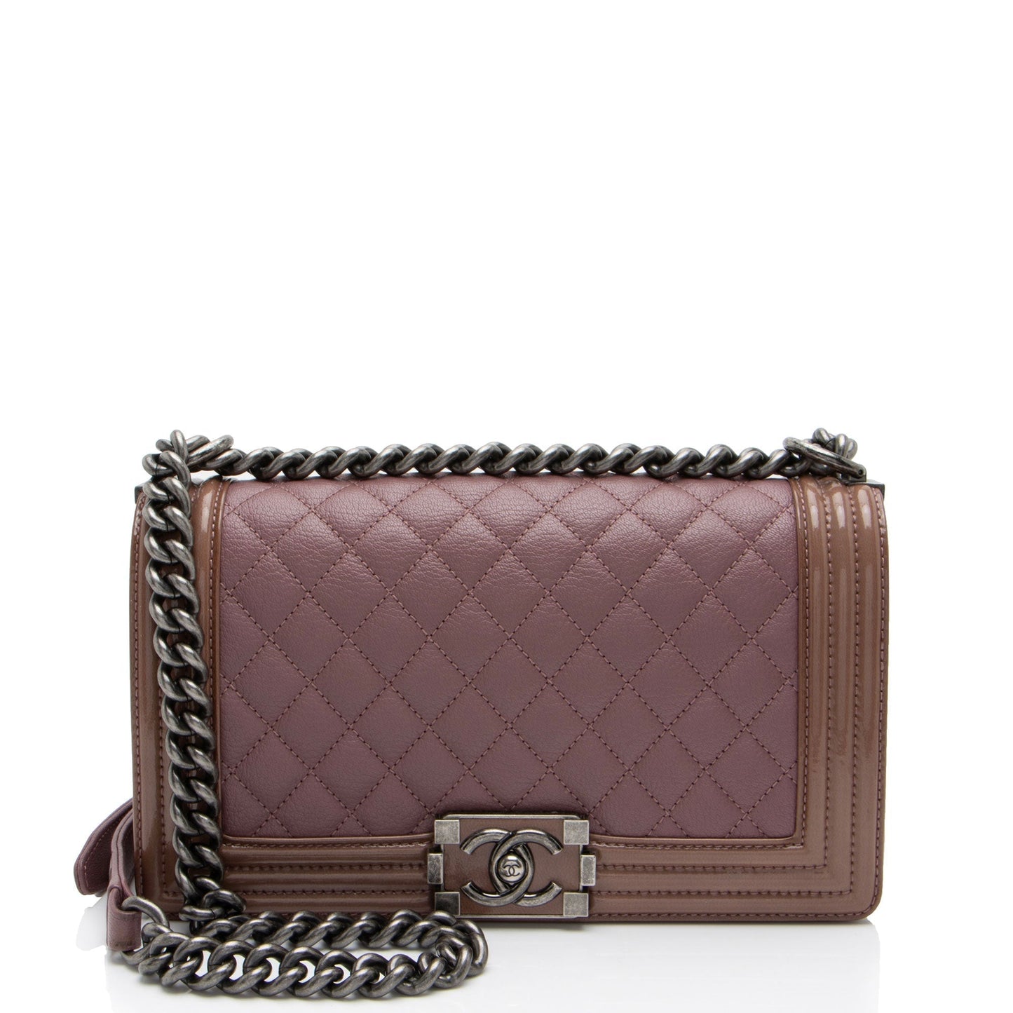 Luxury Chanel Calfskin Patent Old Medium Boy Bag (SHF-cHTh8E)