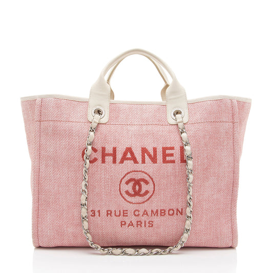 Chanel Woven Straw Deauville Medium Tote