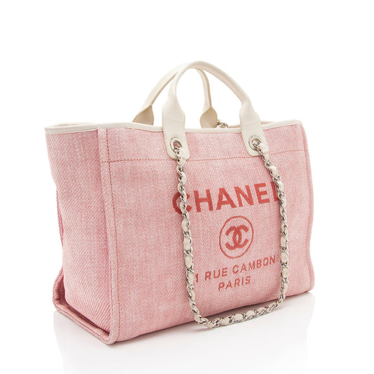 Chanel Woven Straw Deauville Medium Tote