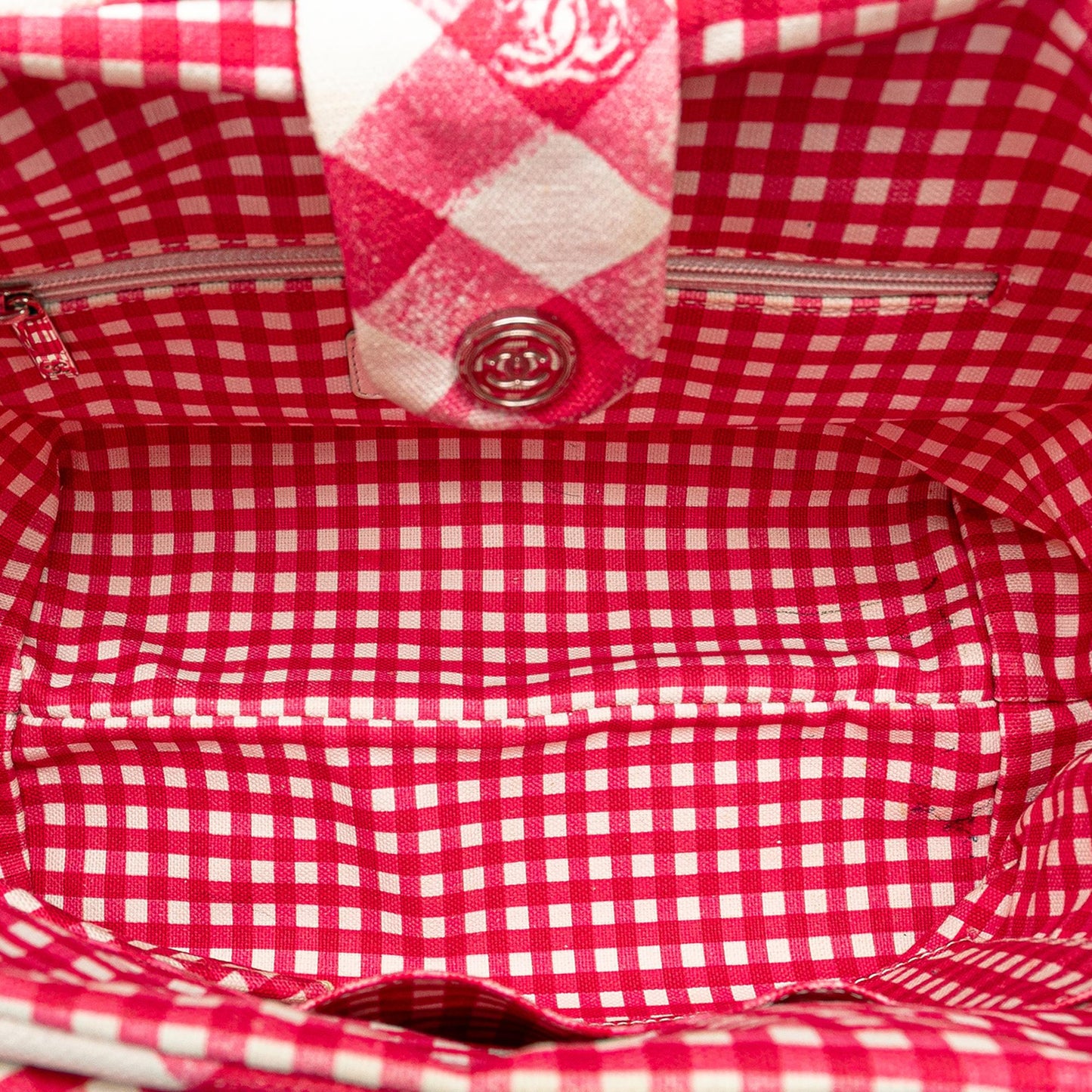 Chanel Canvas Gingham Handbag (SHG-9EDbiZ)