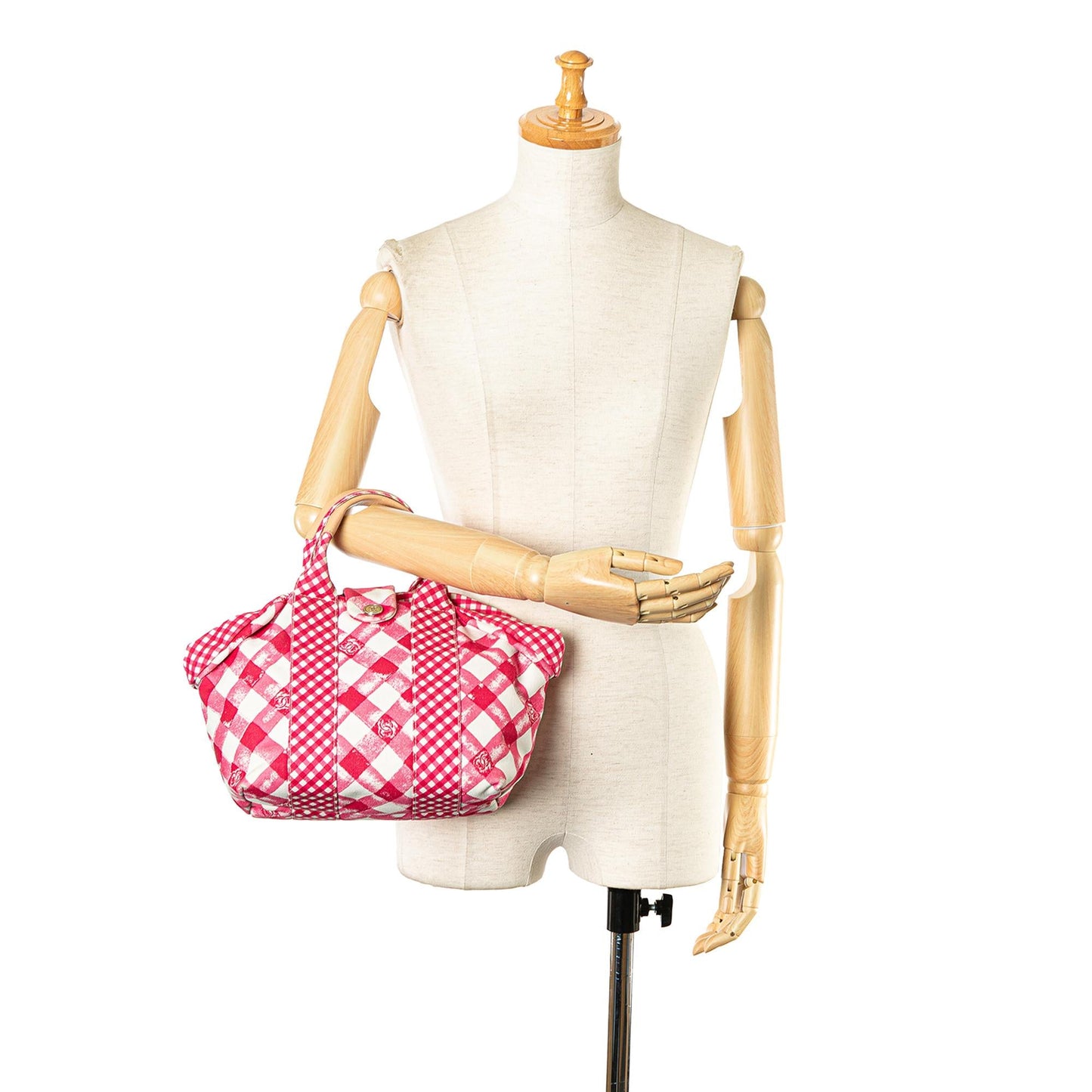 Chanel Canvas Gingham Handbag (SHG-9EDbiZ)
