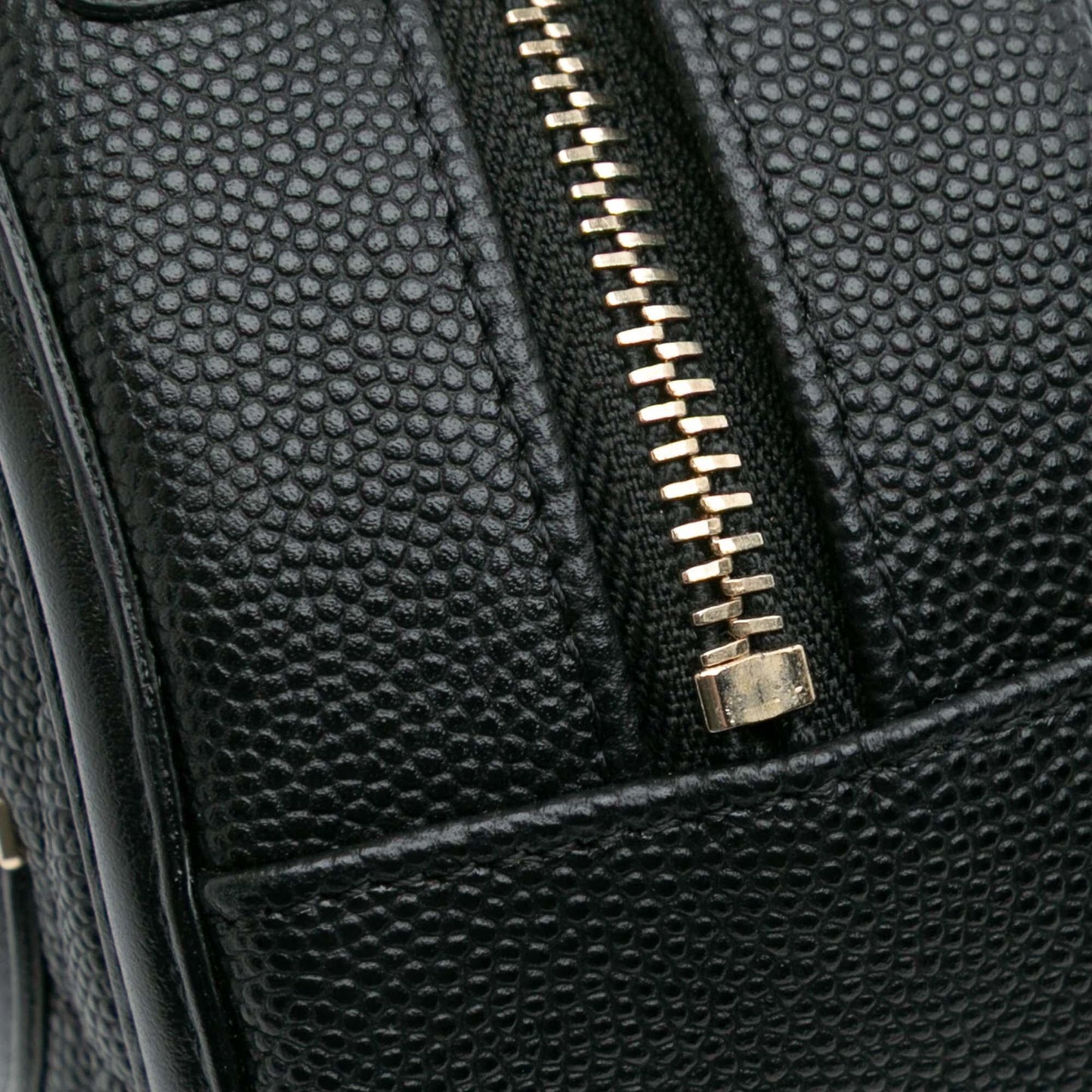 Chanel Caviar CC Filigree Round Clutch with Chain