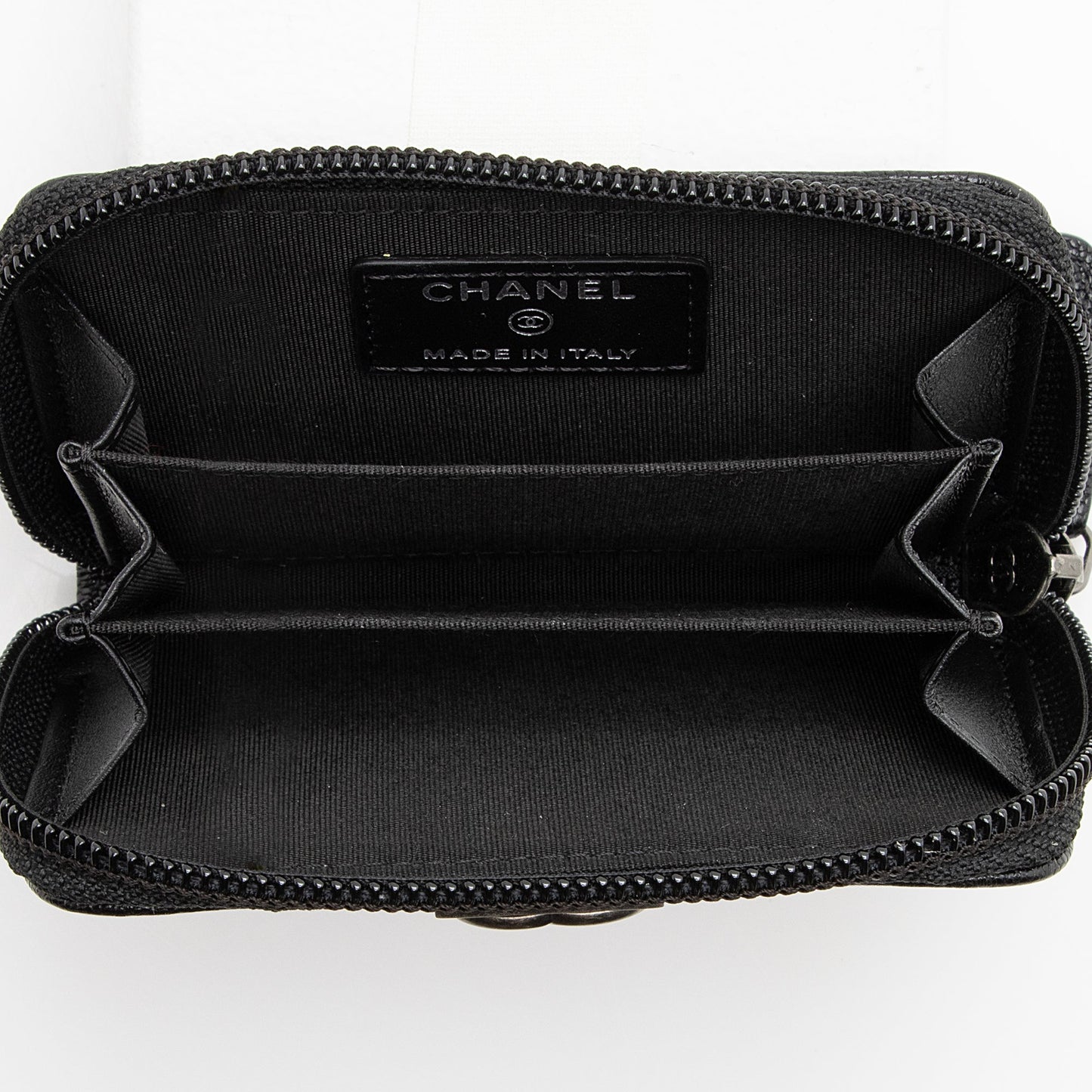 Chanel Caviar Leather Boy Zip Coin Purse (SHF-22675)