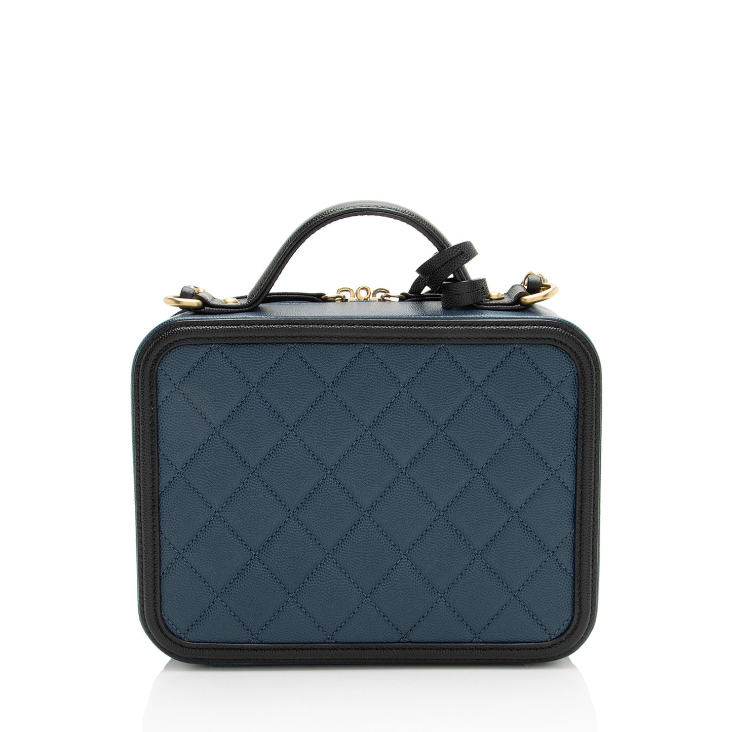 Chanel Caviar Leather CC Filigree Medium Vanity Case